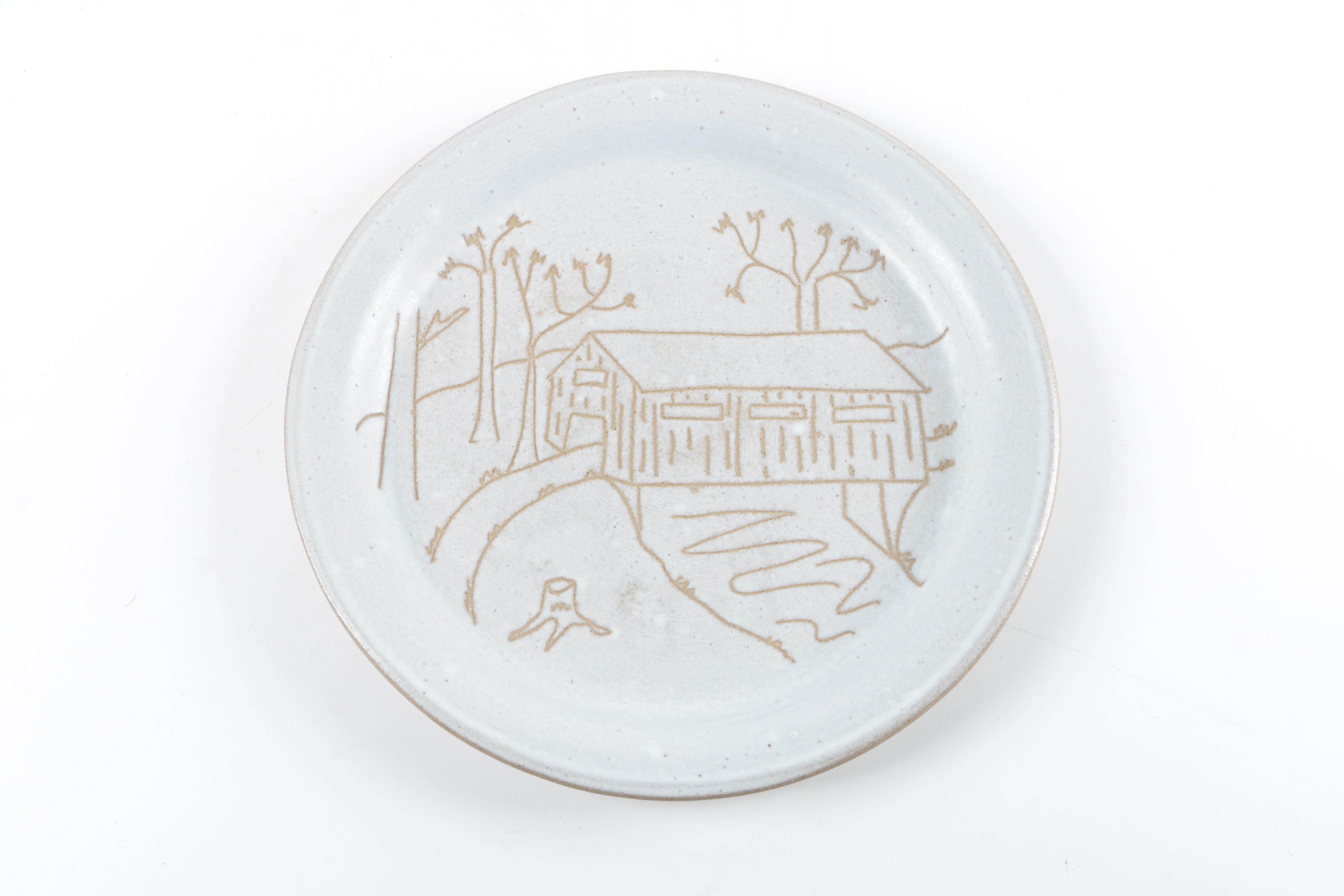 Vintage Martz Marshall Studios "Covered Bridge"Plate