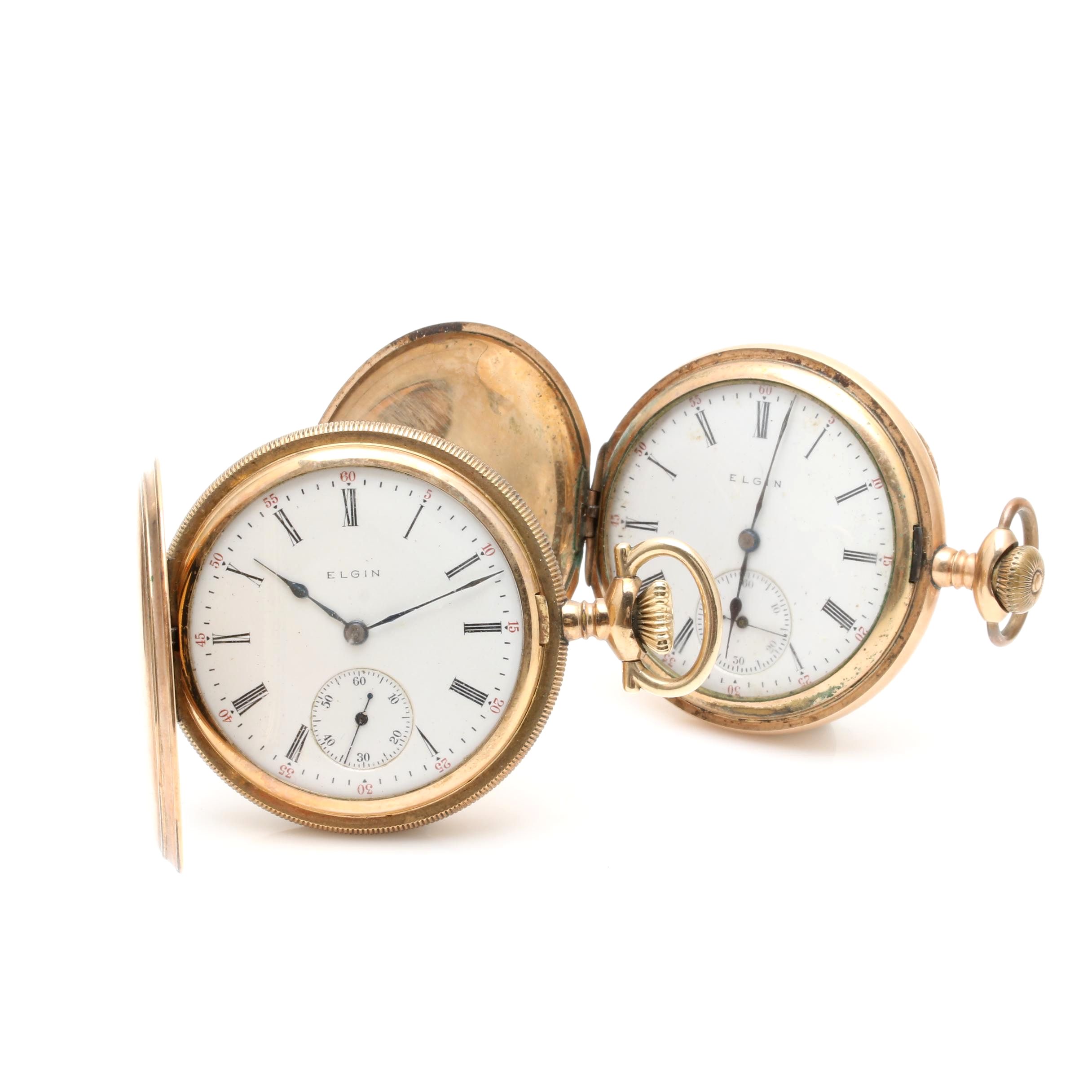 Antique Elgin Gold Filled Side Winding Pocket Watches