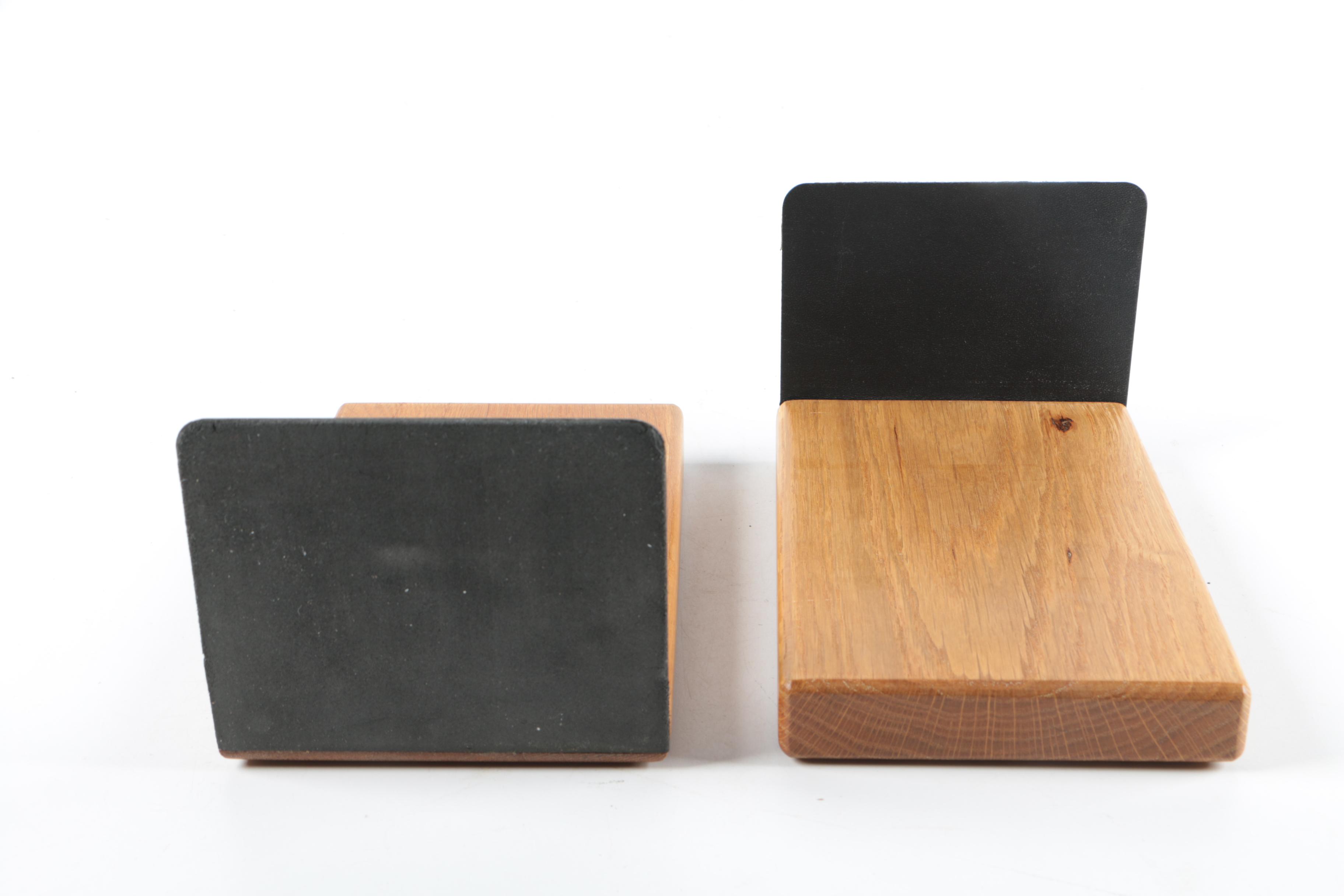 Crucifix Motif Jane & Gordon Martz for Marshall Studios Wood & Ceramic Bookends