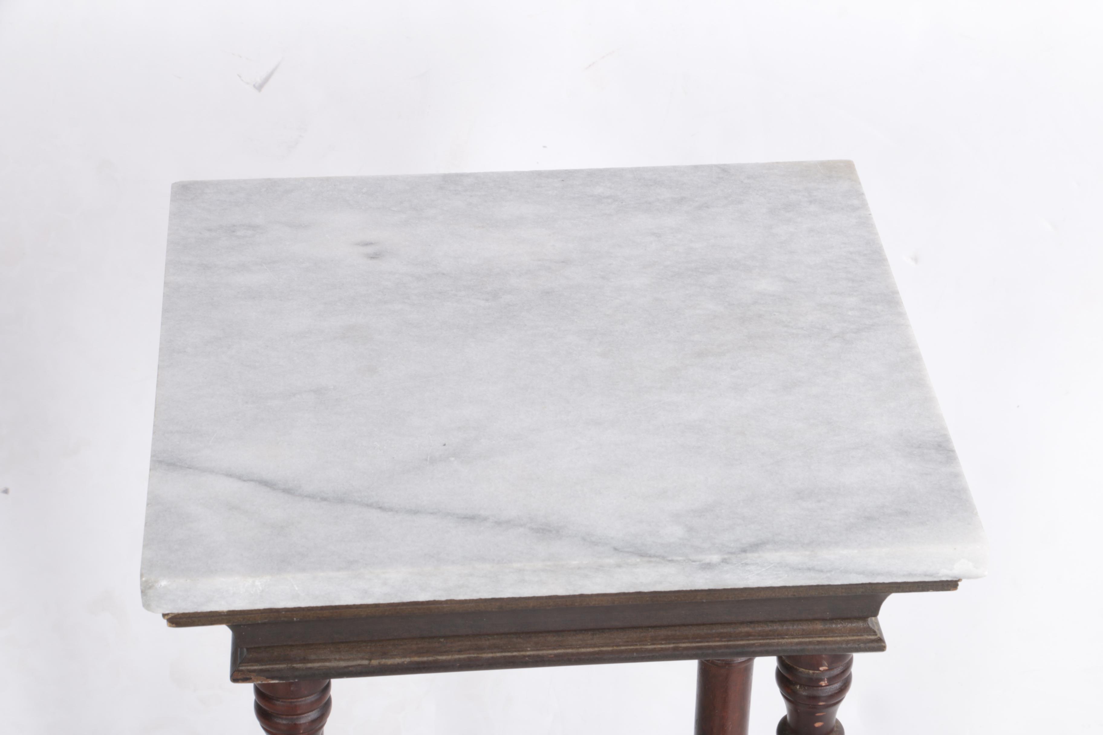 Vintage Marble Top Accent Table