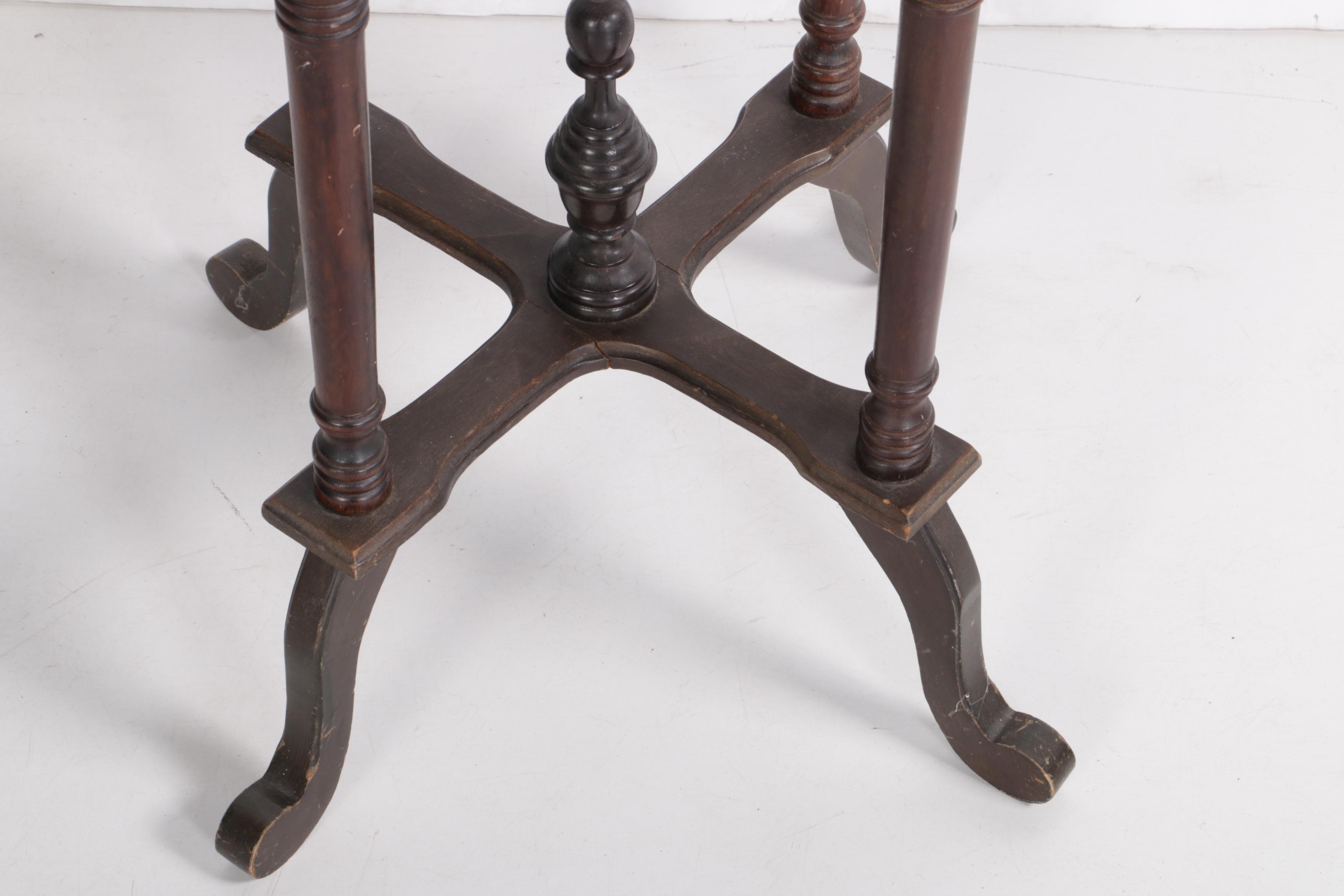 Vintage Marble Top Accent Table