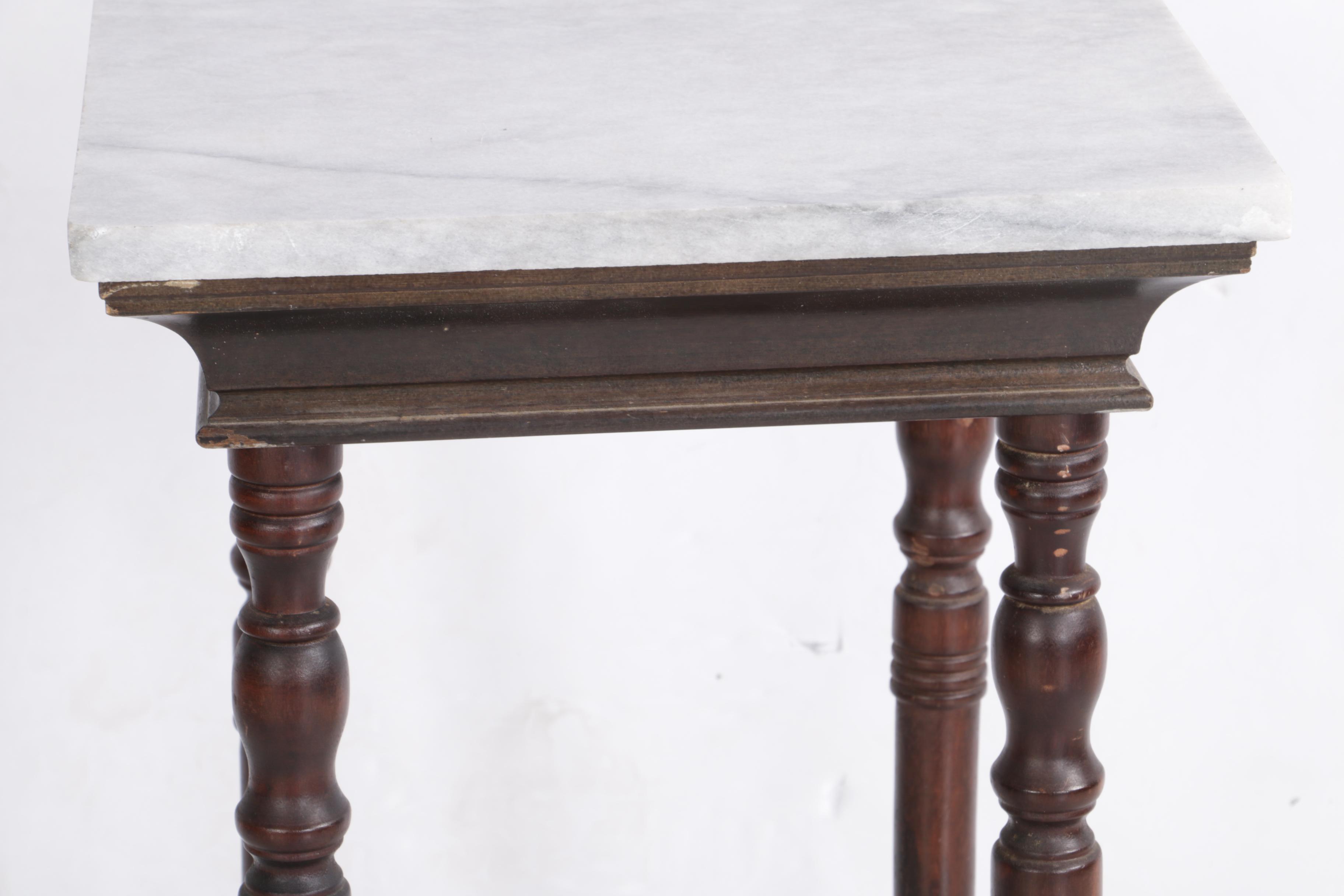 Vintage Marble Top Accent Table