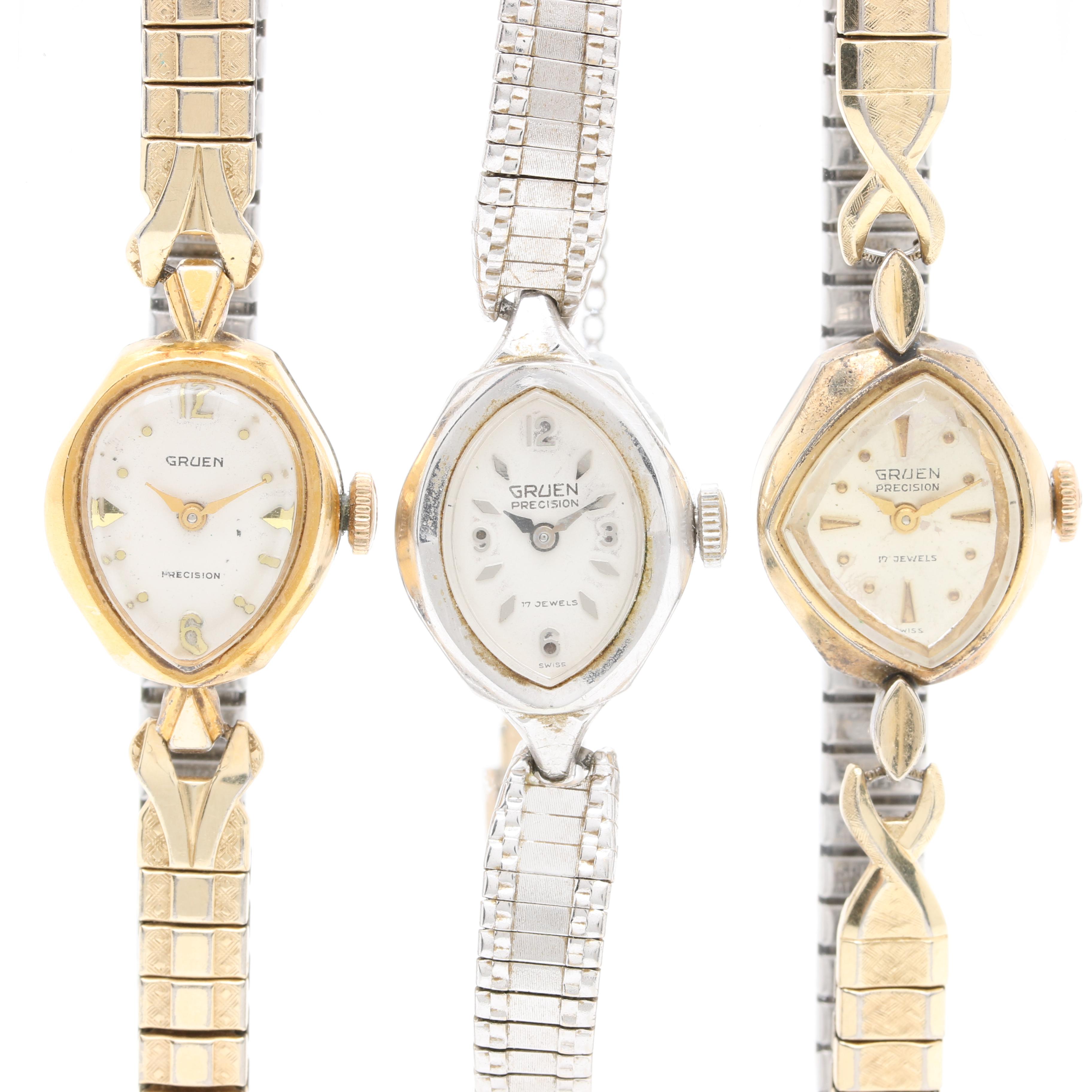 Vintage Gruen Gold Plated "Precision" Watches