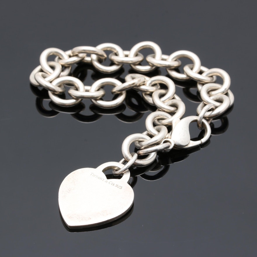 Tiffany & Co. Sterling Silver Heart Charm Bracelet