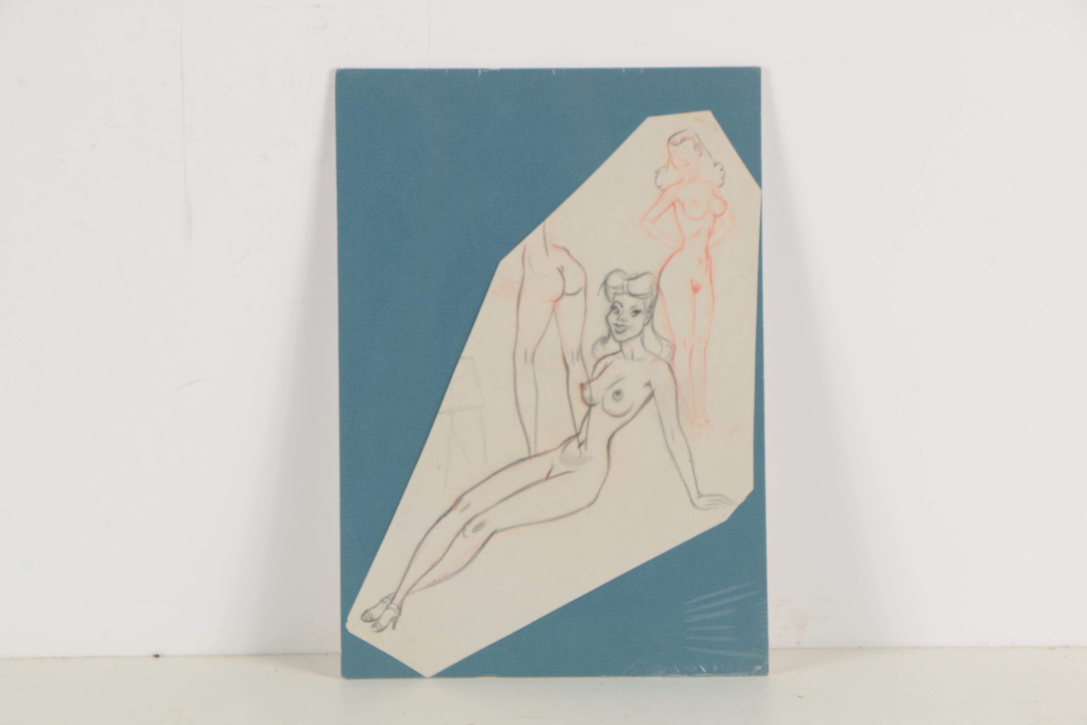 Pin-up Sketches and Print After "Dispatch from Disney Vol. 1 No. 1, 1943"