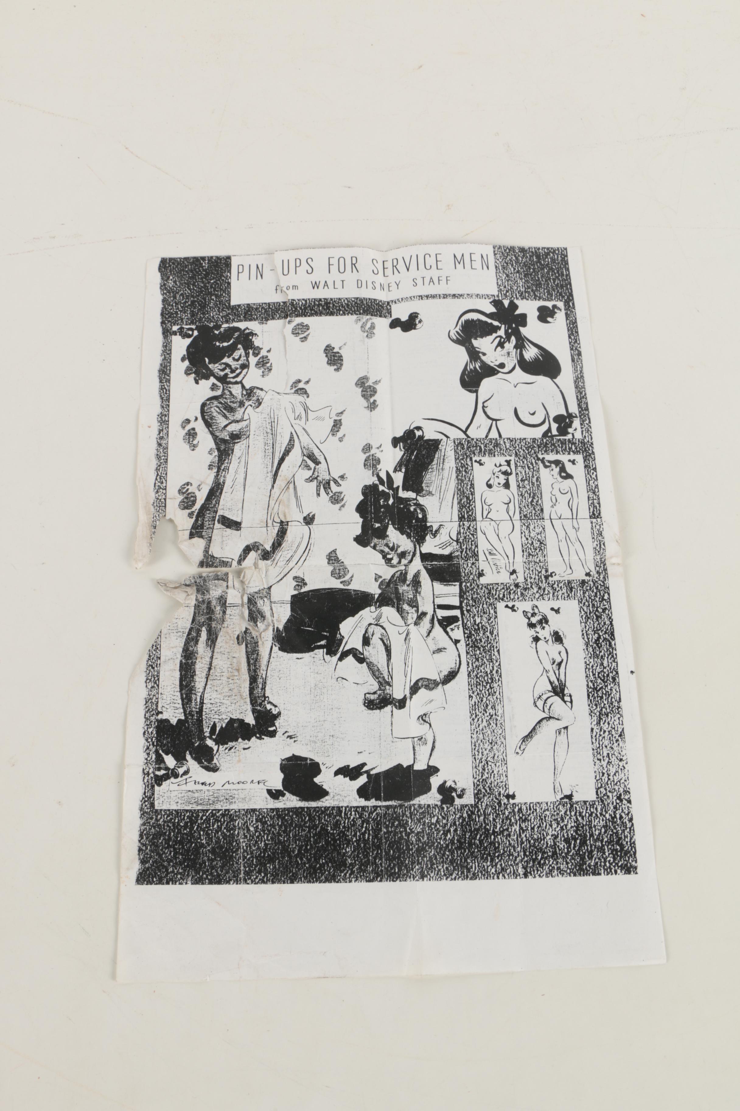 Pin-up Sketches and Print After "Dispatch from Disney Vol. 1 No. 1, 1943"