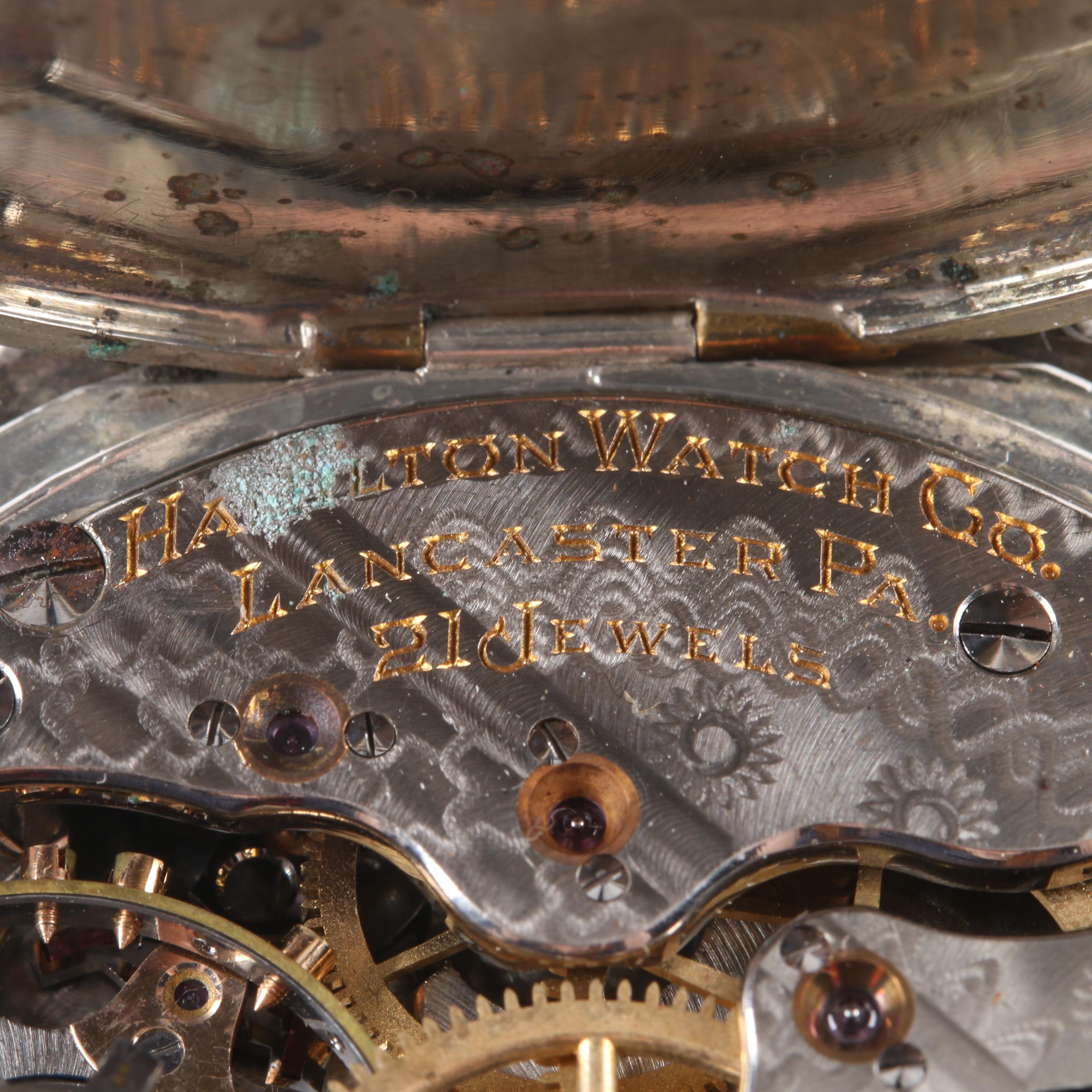 Antique Hamilton Sterling Silver Full Hunter Pocket Watch