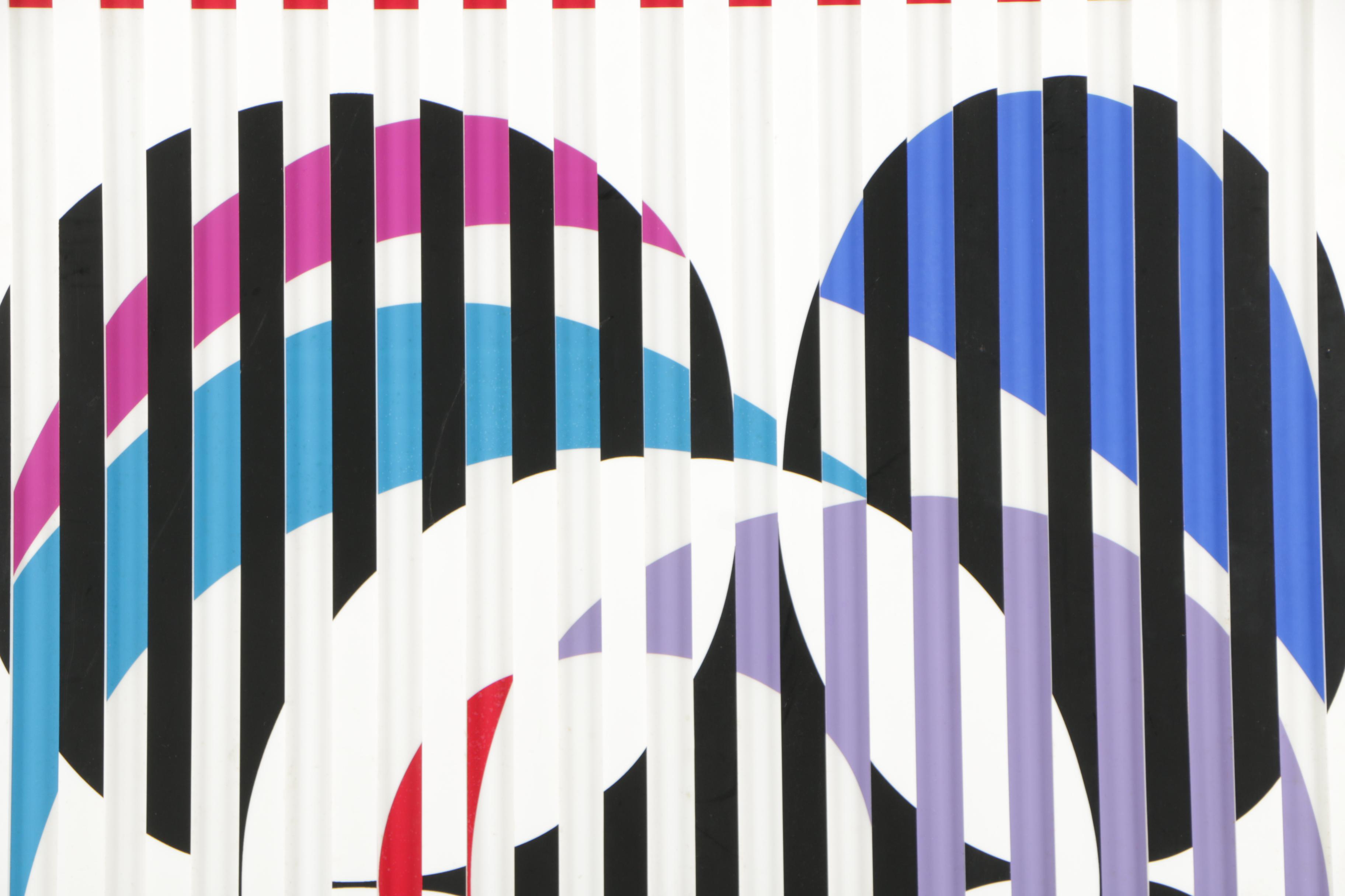 Yaacov Agam Serigraph on Acrylic "Birth of a Flag"