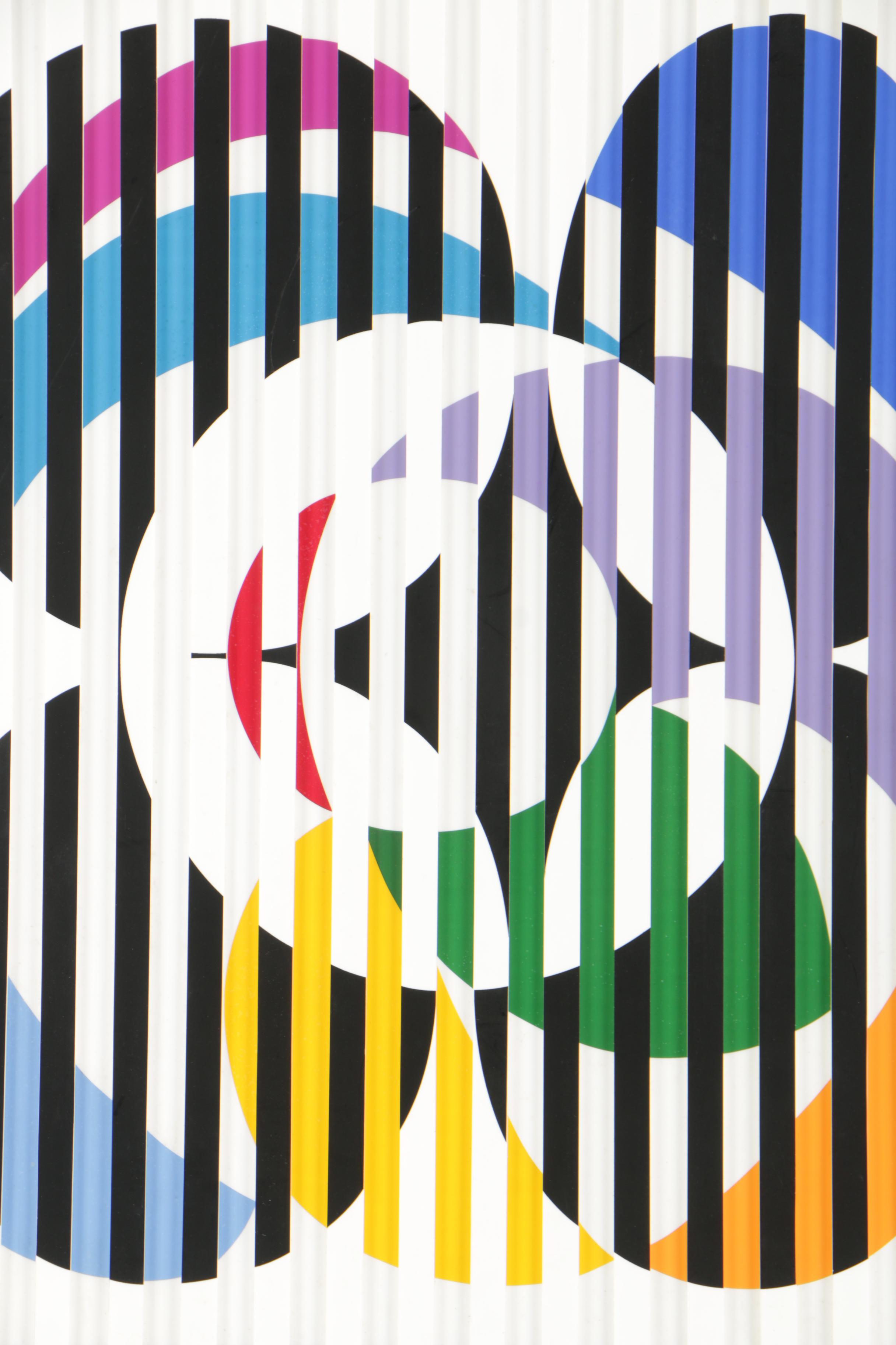 Yaacov Agam Serigraph on Acrylic "Birth of a Flag"