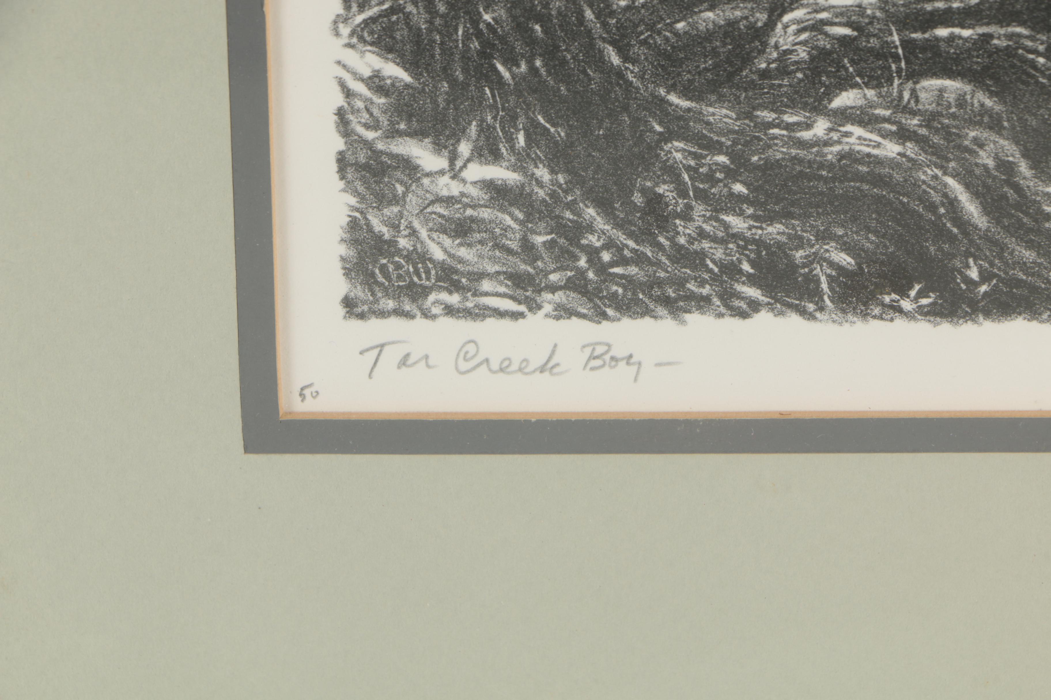 1981 Charles Banks Wilson Lithograph "Tar Creek Boy"