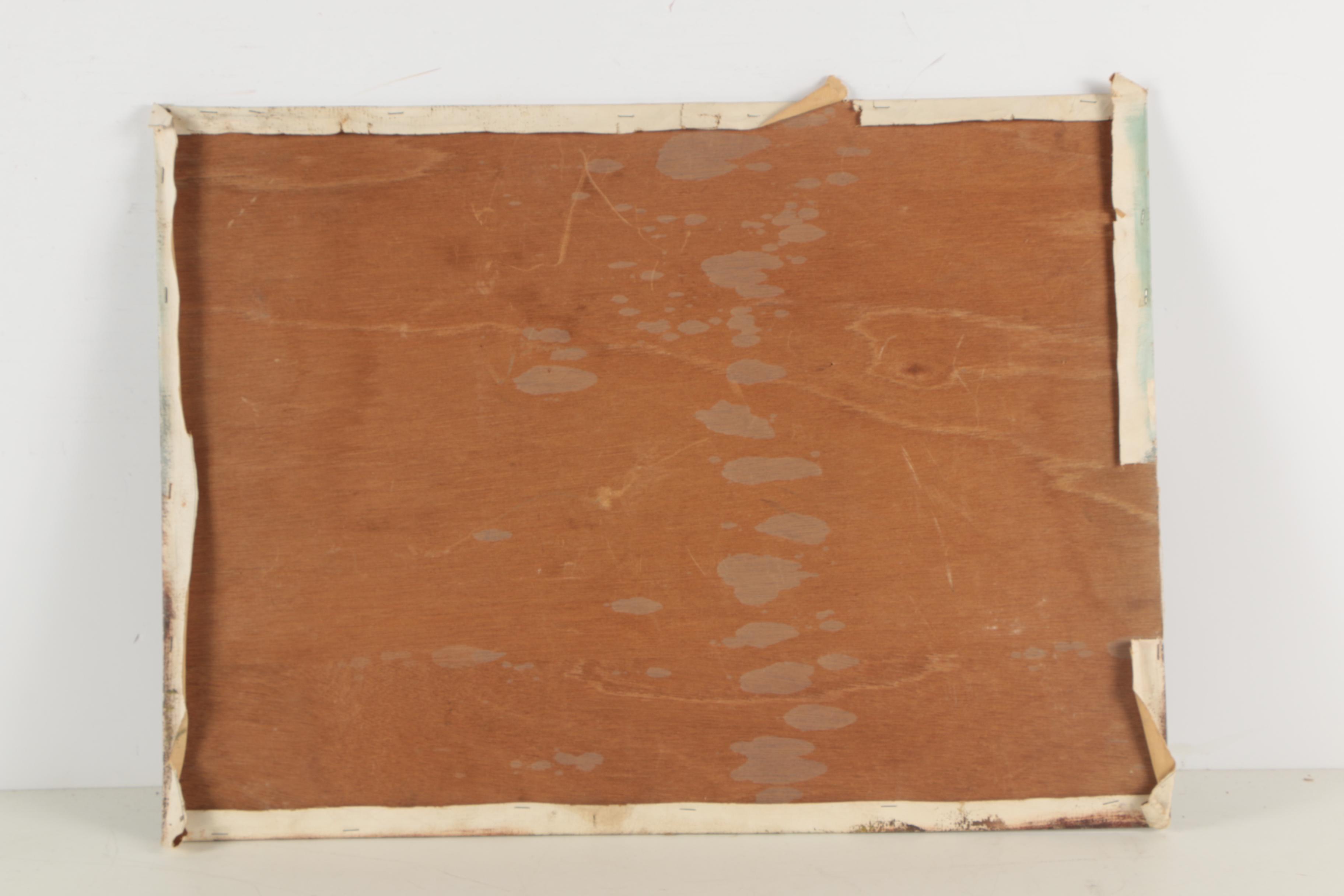 Signed Oil on Canvas Alpine Chalet Landscape Painting