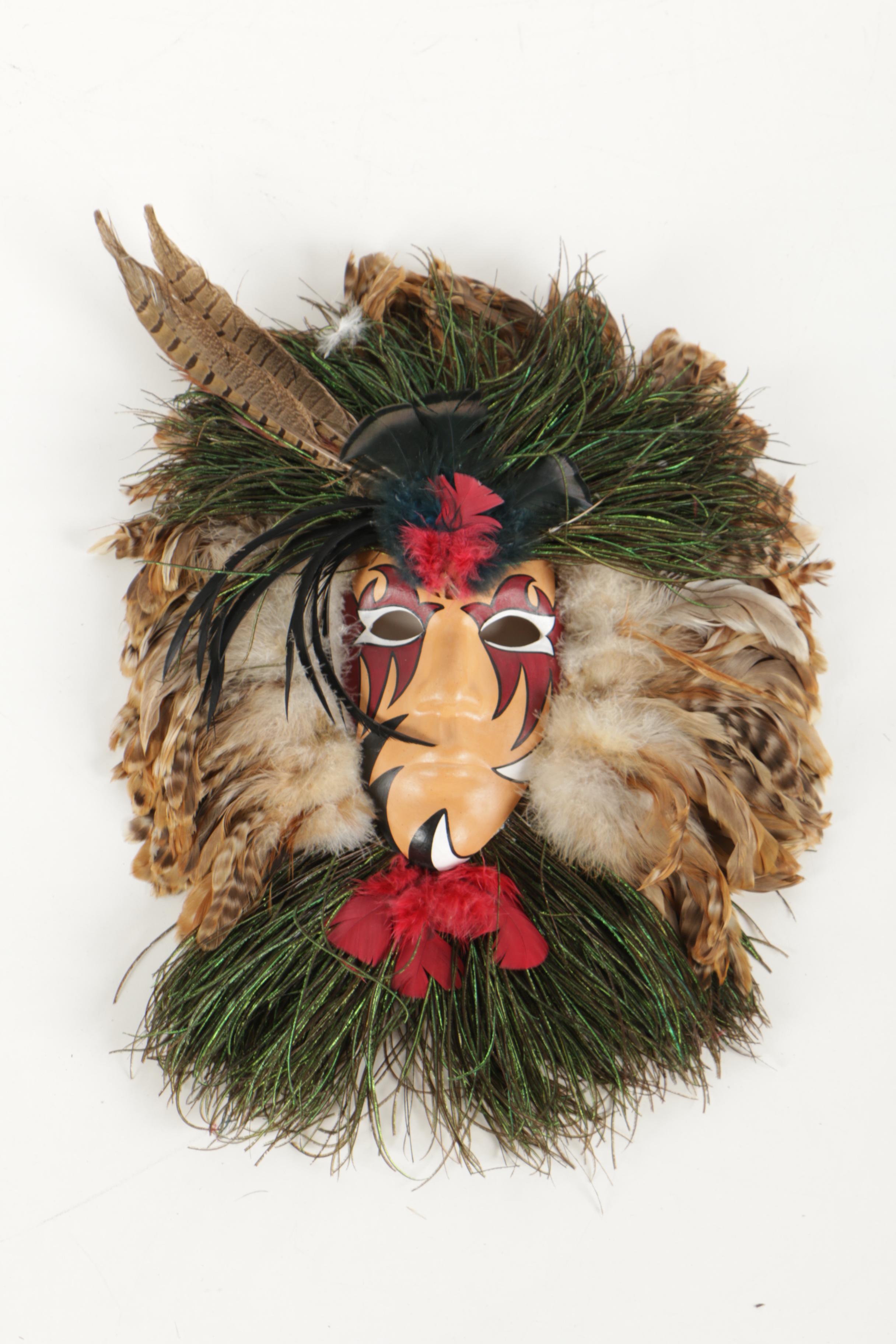 R.W. Adamson Mixed Media Masks "The Protector" and "The Truth Sayer"