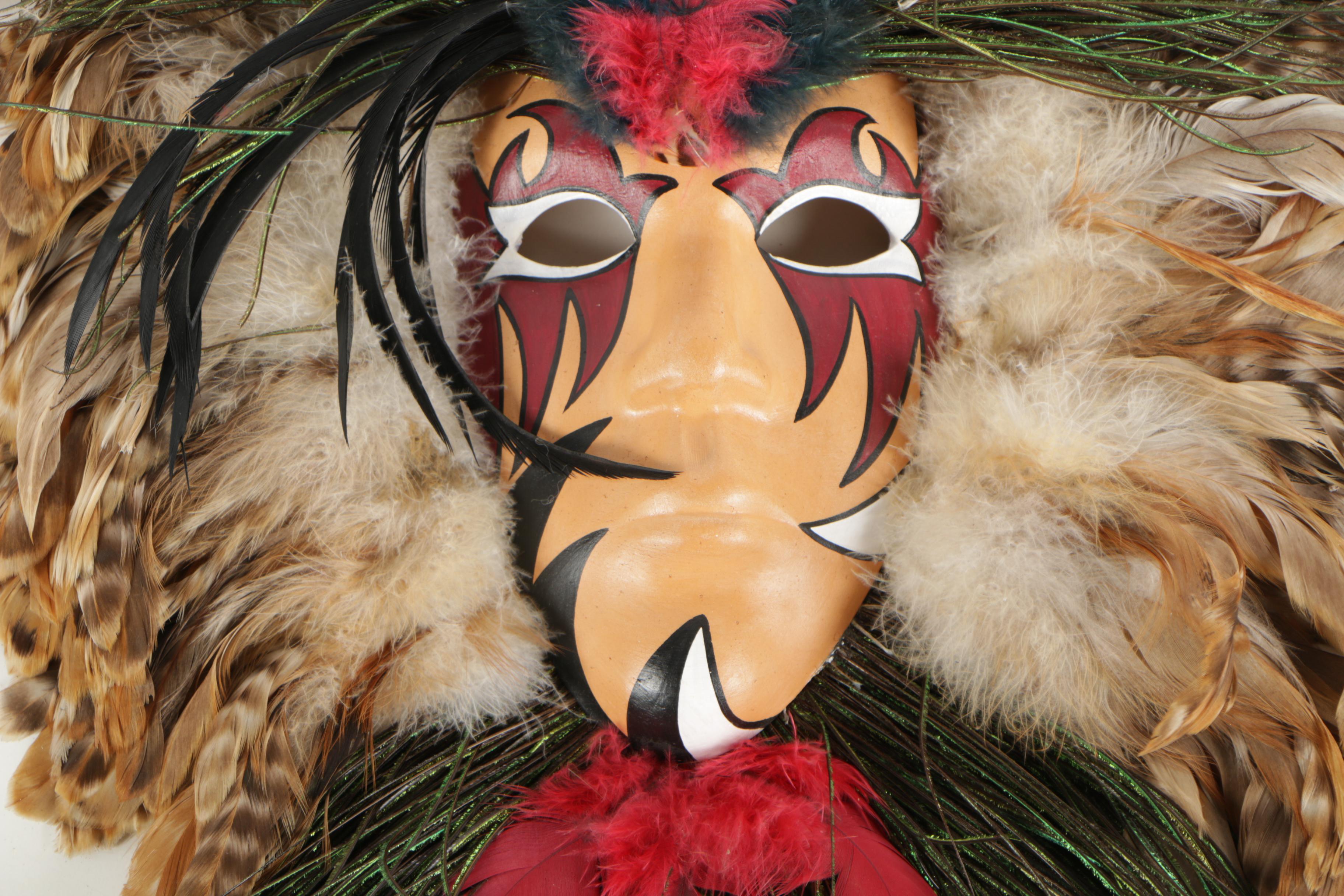 R.W. Adamson Mixed Media Masks "The Protector" and "The Truth Sayer"