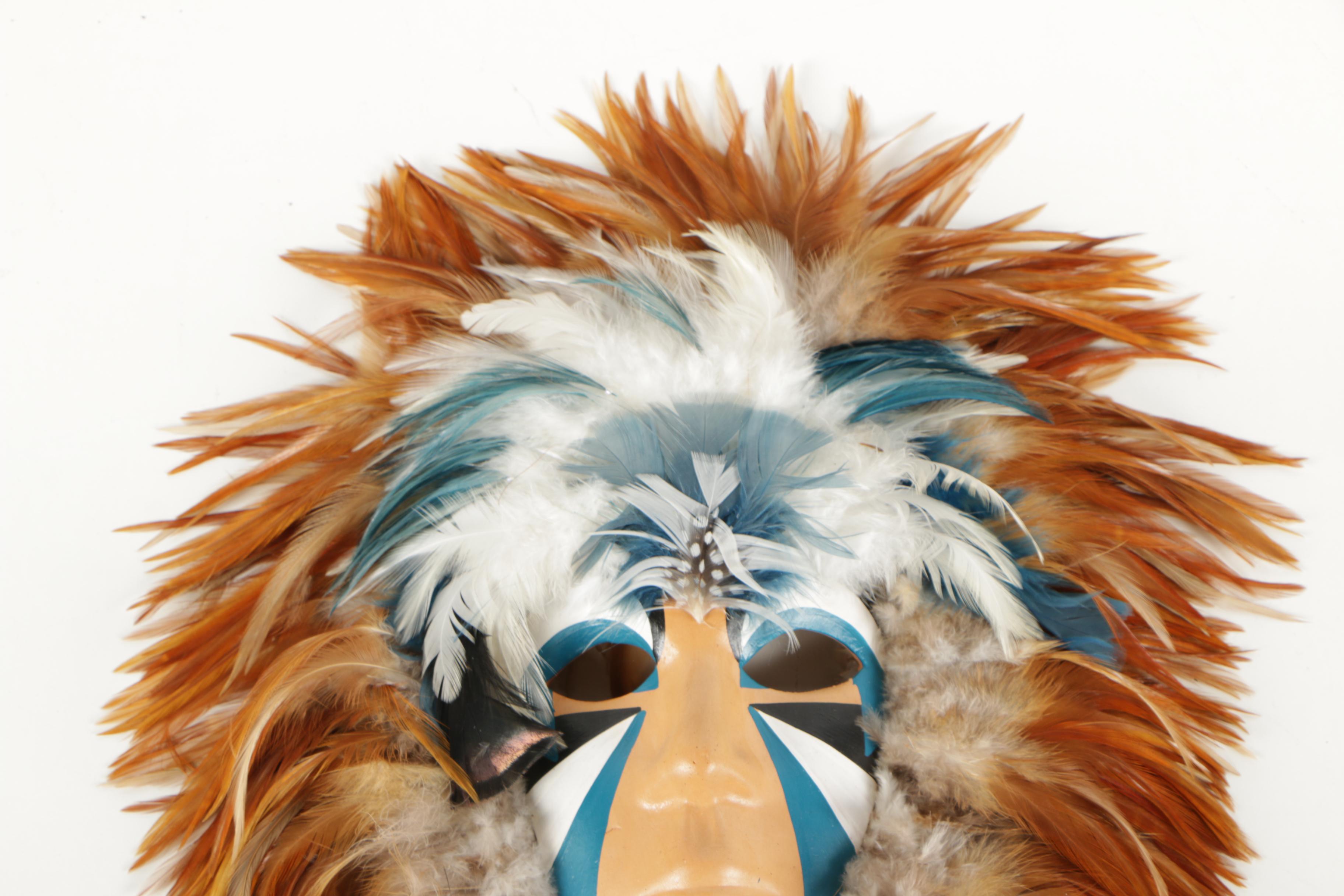 R.W. Adamson Mixed Media Masks "The Protector" and "The Truth Sayer"