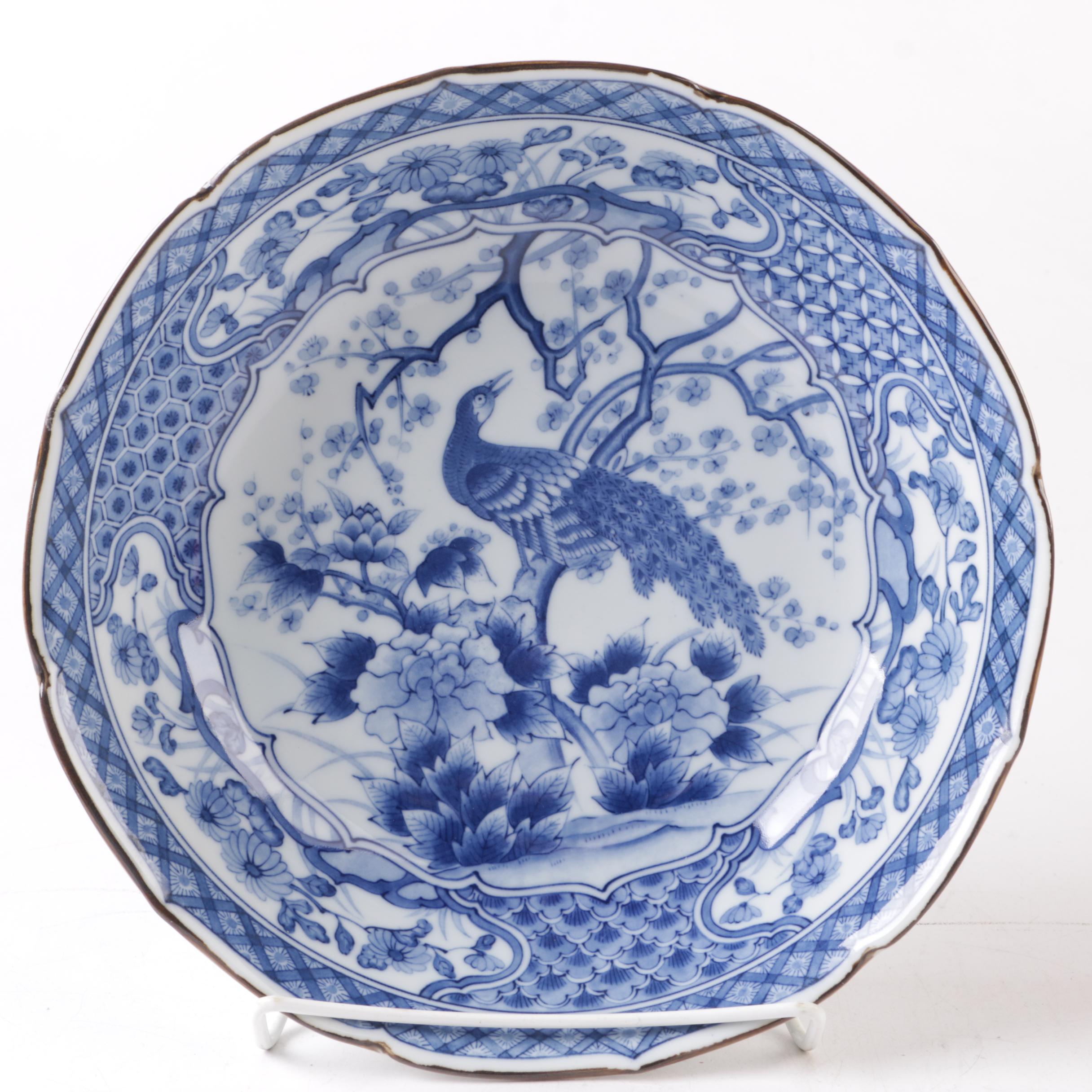 Vintage Japanese Arita Style Peacock Porcelain Tableware