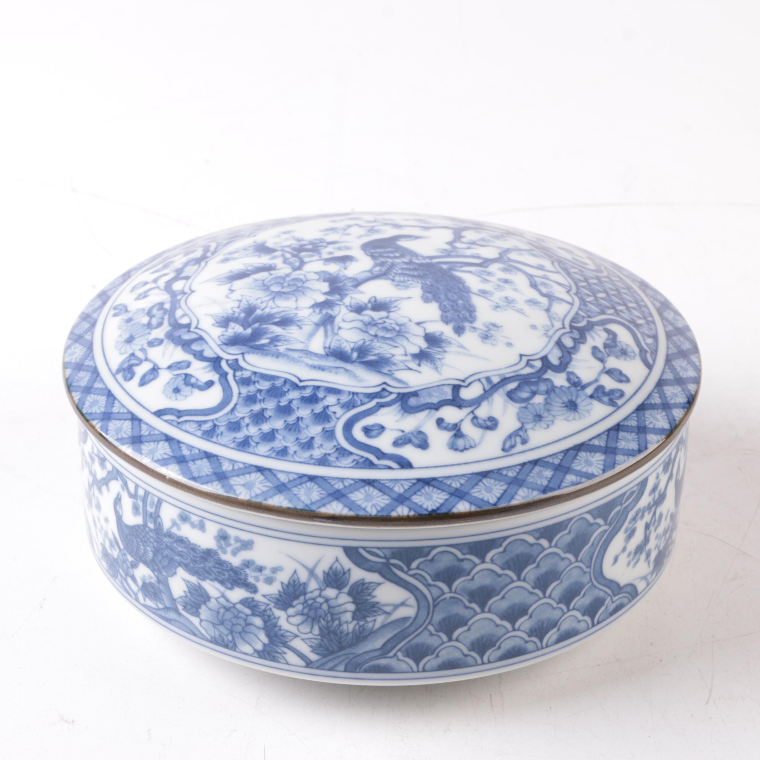 Vintage Japanese Arita Style Peacock Porcelain Tableware