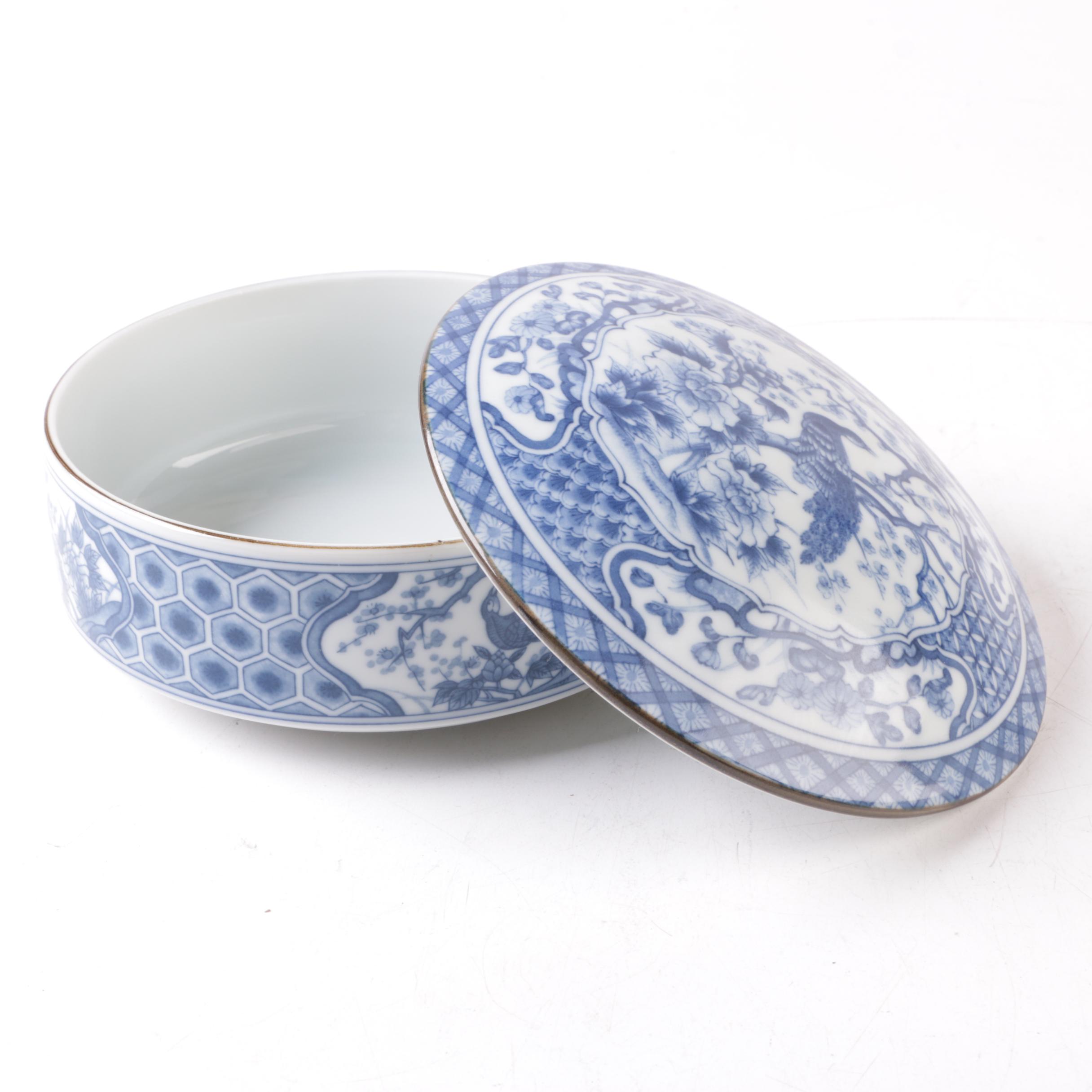 Vintage Japanese Arita Style Peacock Porcelain Tableware