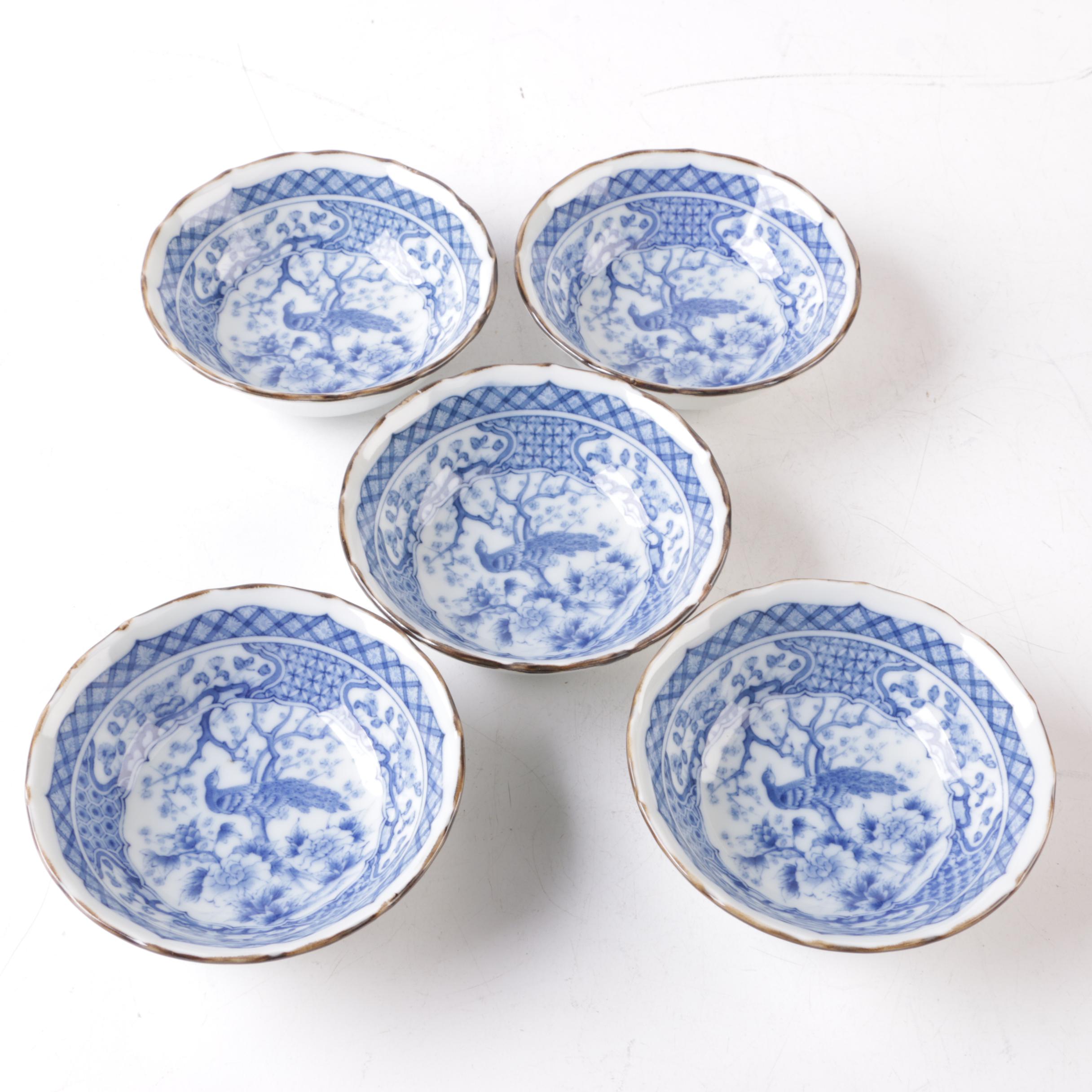 Vintage Japanese Arita Style Peacock Porcelain Tableware