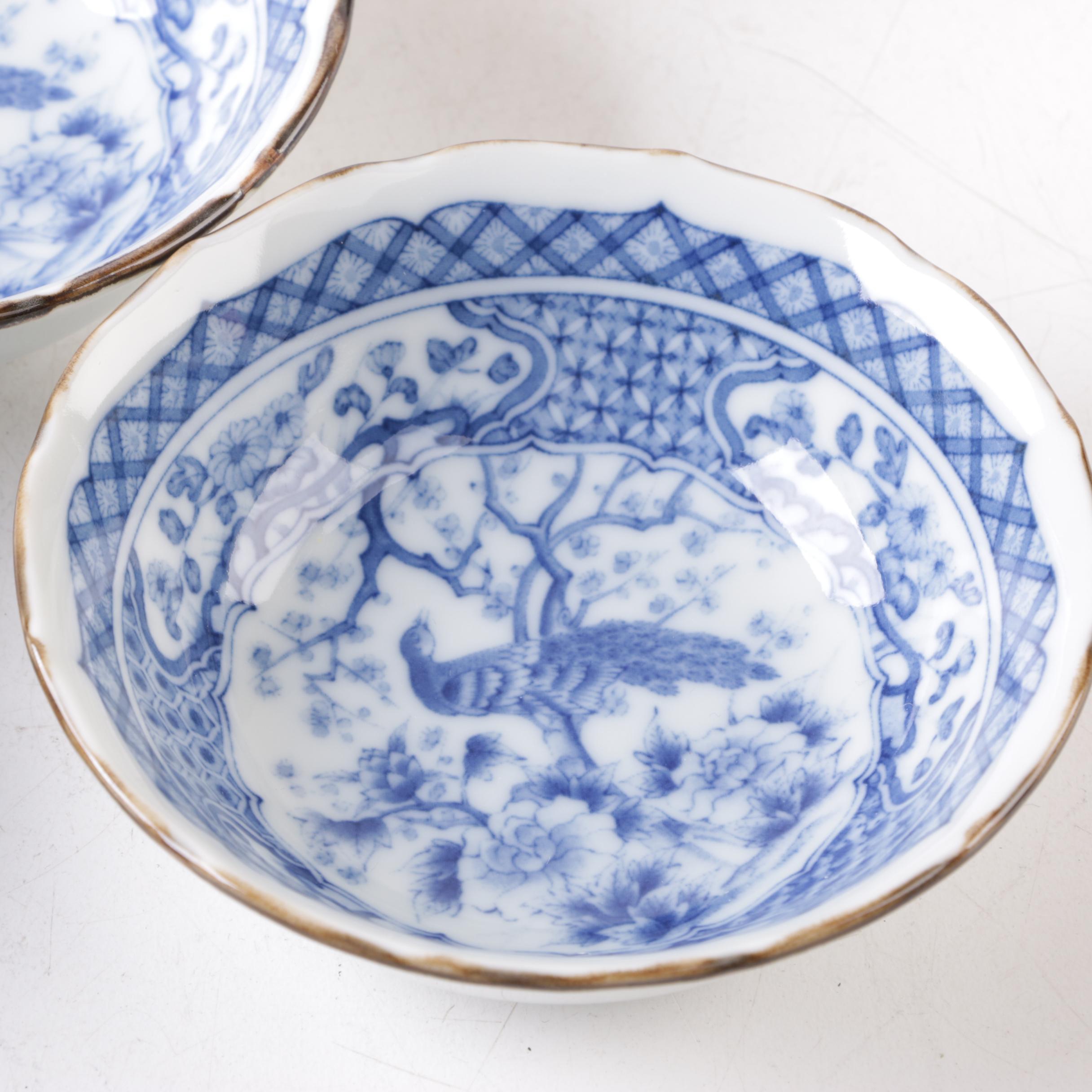 Vintage Japanese Arita Style Peacock Porcelain Tableware