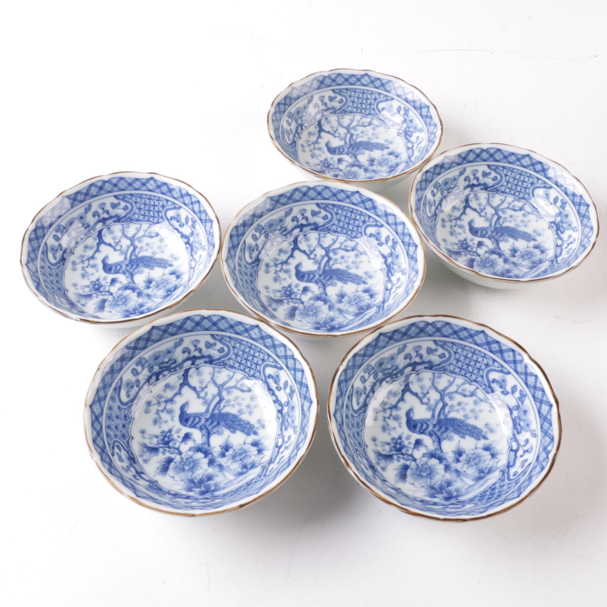 Vintage Japanese Arita Style Peacock Porcelain Tableware