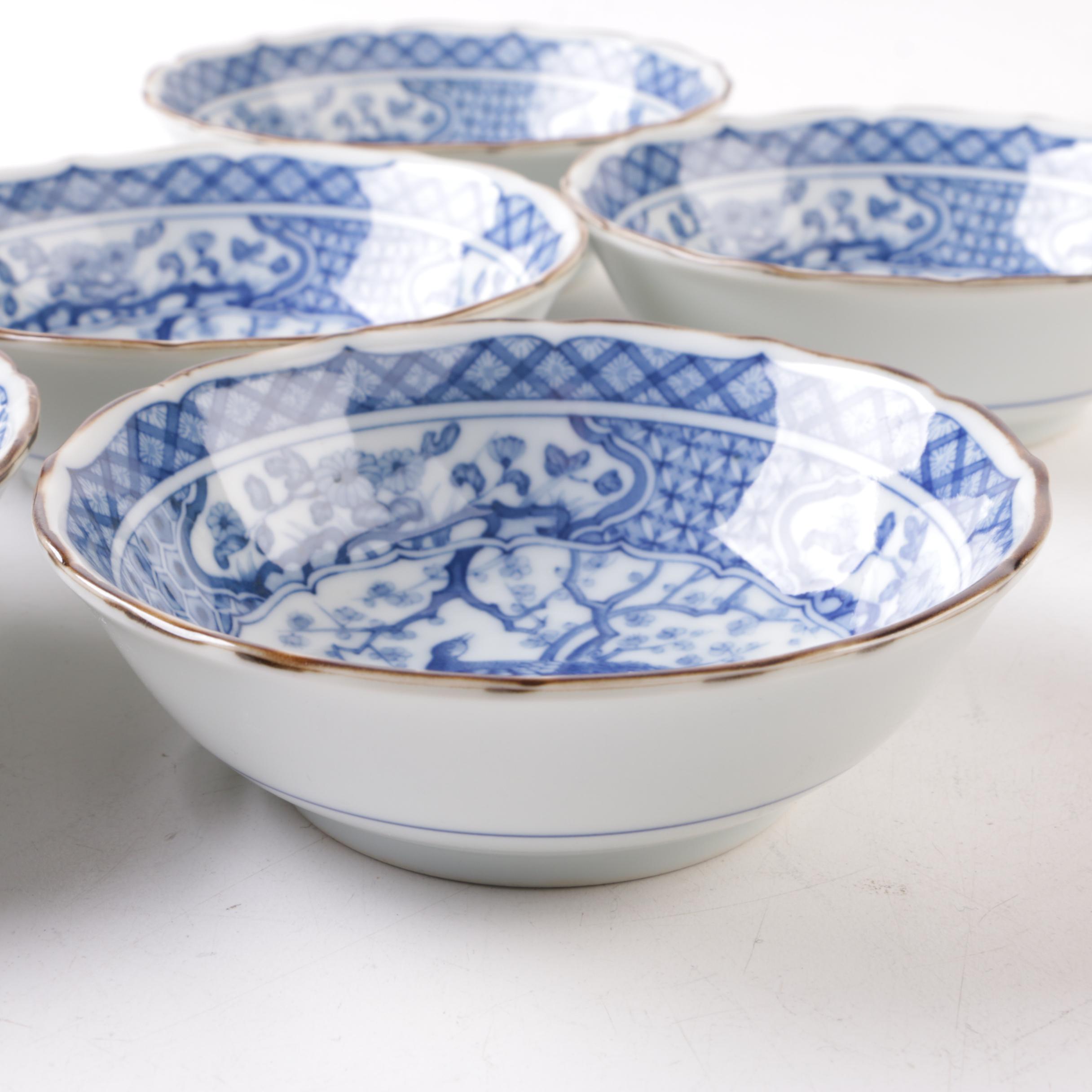 Vintage Japanese Arita Style Peacock Porcelain Tableware