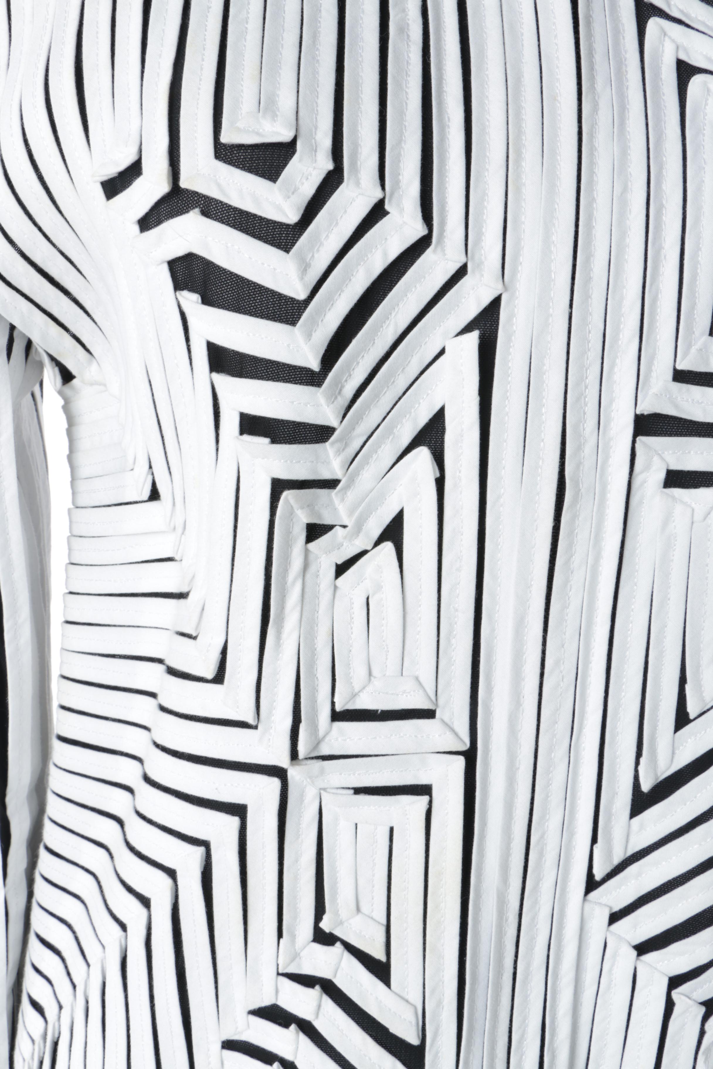 Women's Andrea Rosati Black and White Avant Garde Style Cotton Jacket