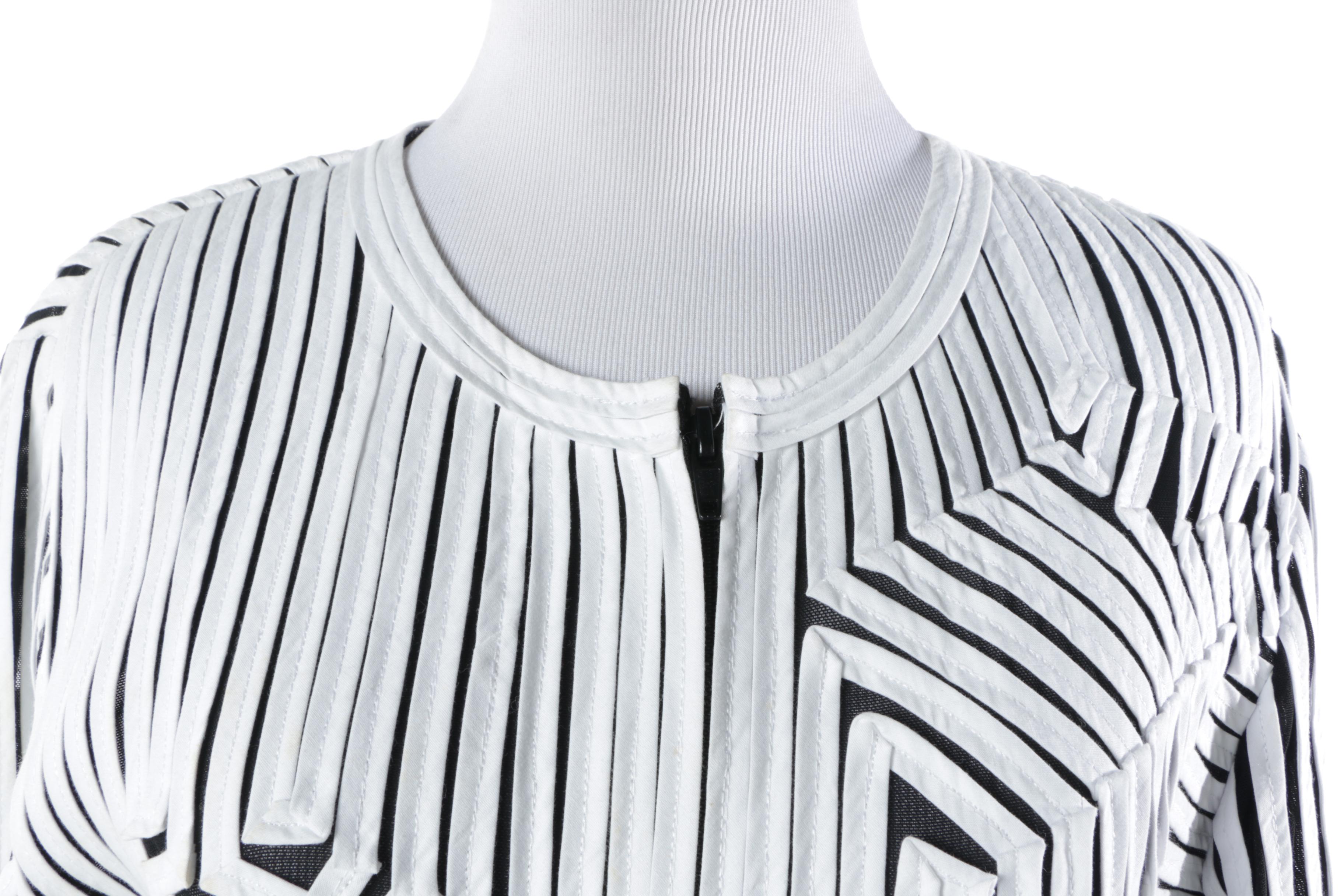 Women's Andrea Rosati Black and White Avant Garde Style Cotton Jacket