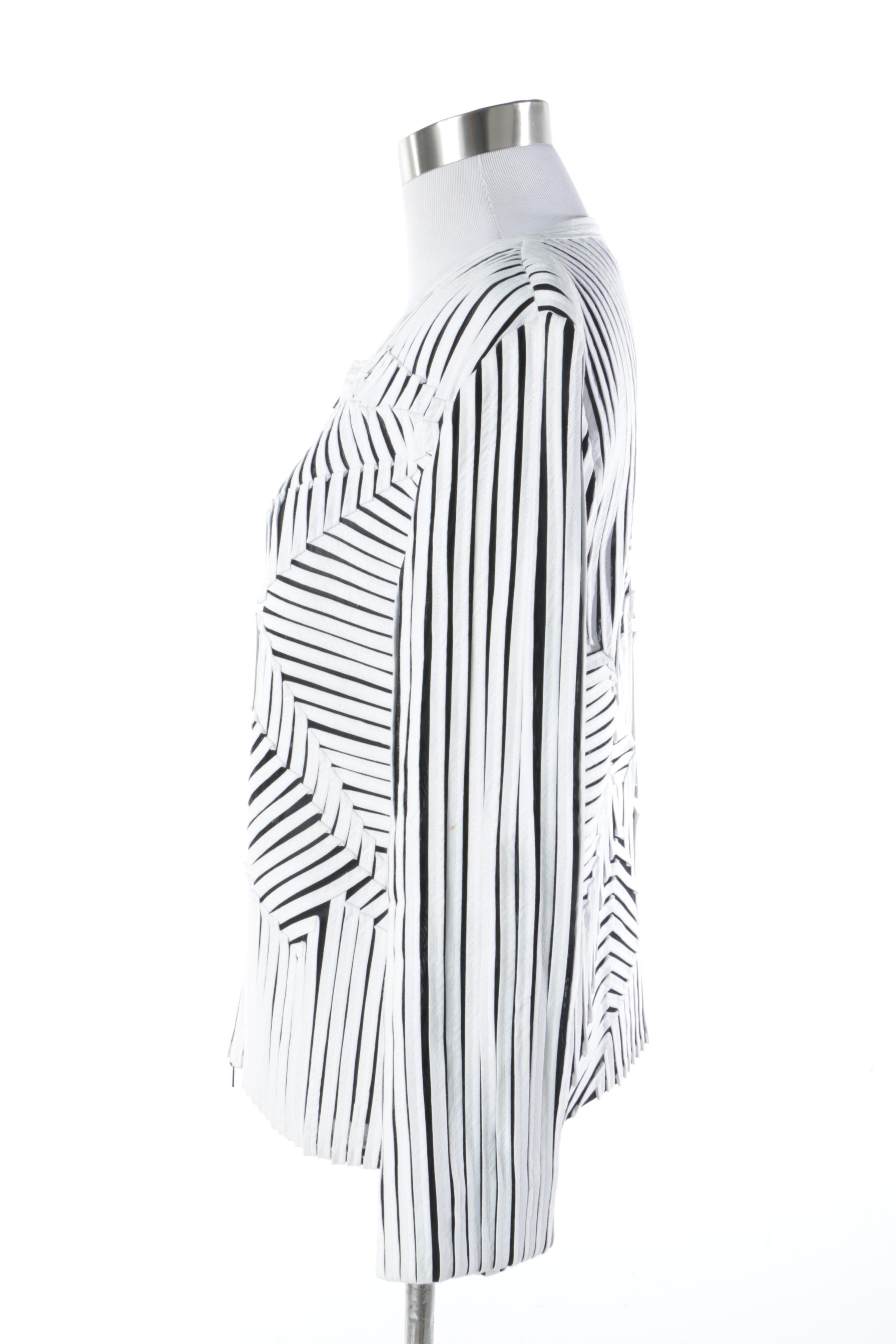 Women's Andrea Rosati Black and White Avant Garde Style Cotton Jacket