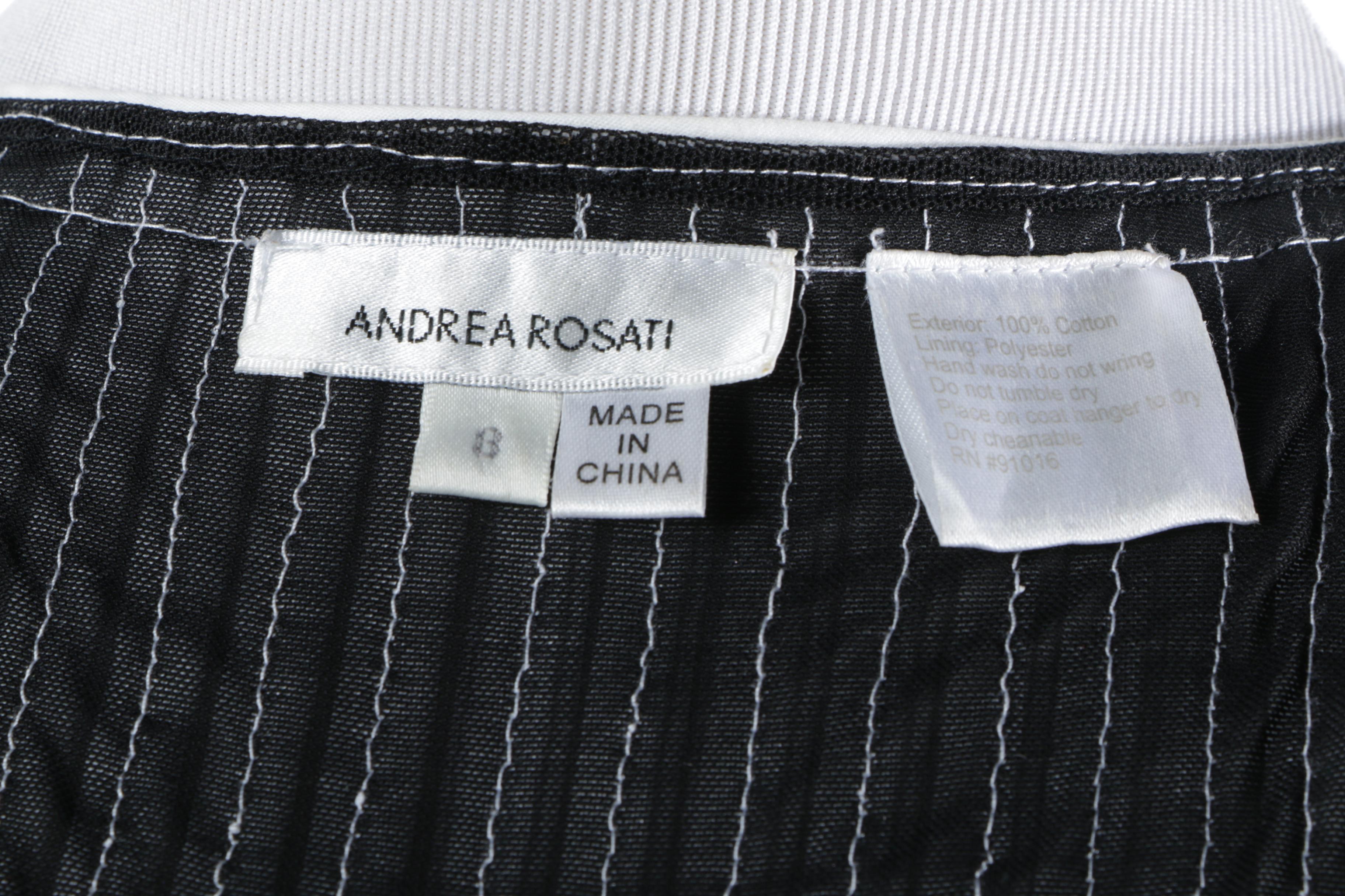 Women's Andrea Rosati Black and White Avant Garde Style Cotton Jacket
