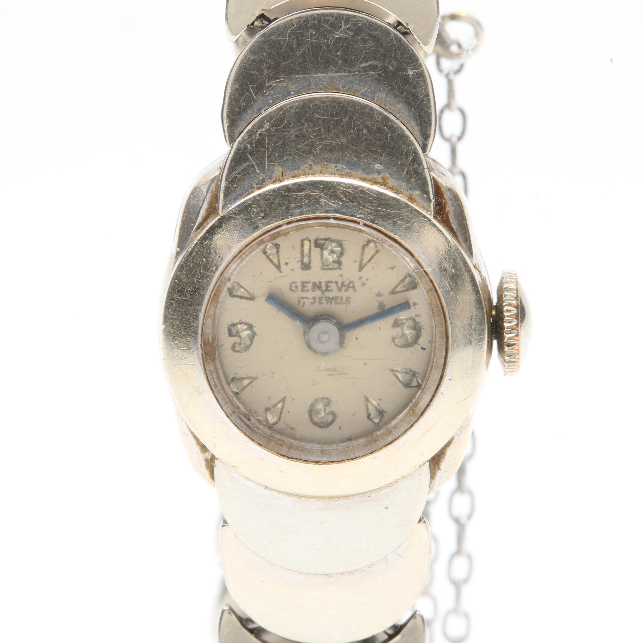 Geneva 14K White Gold Watch