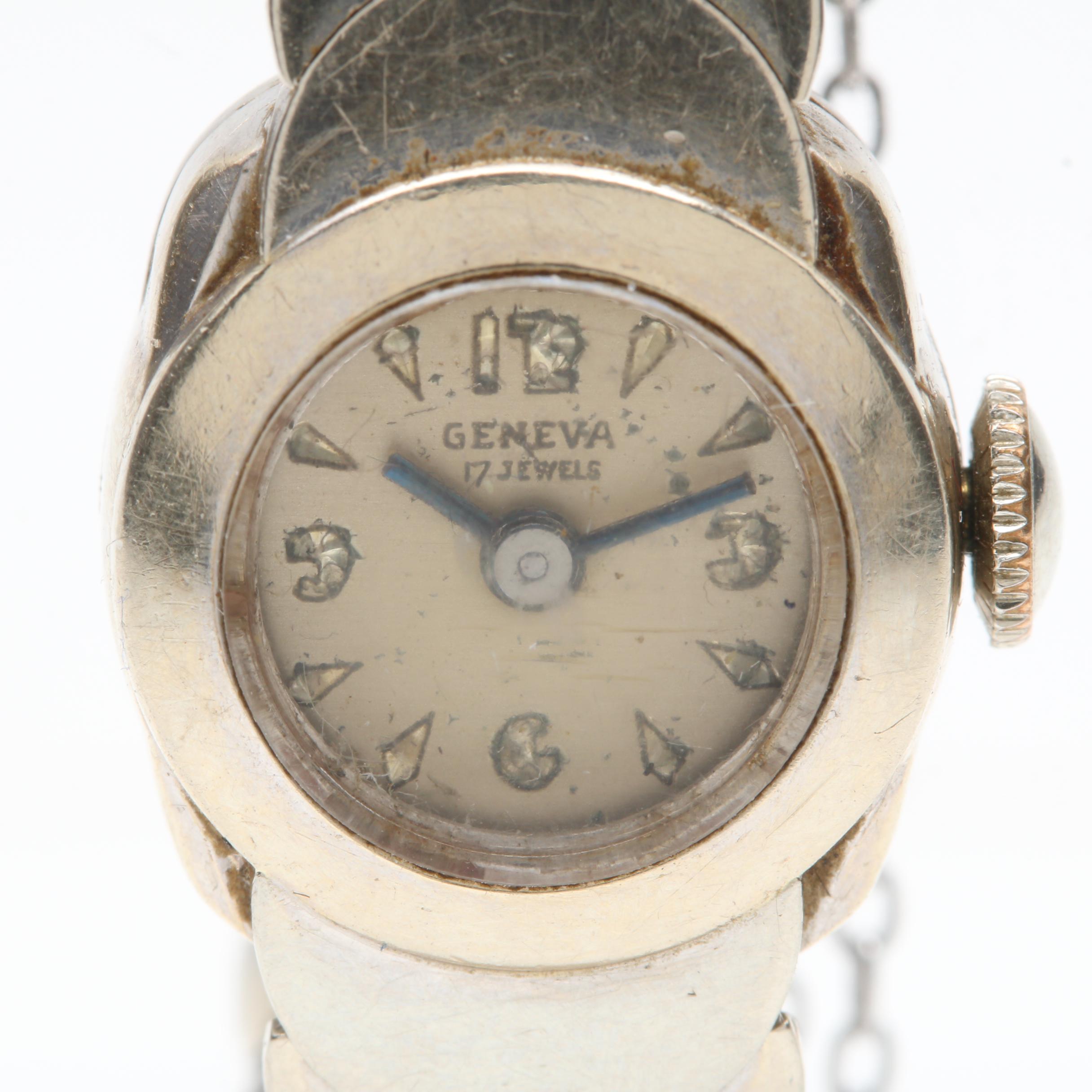 Geneva 14K White Gold Watch