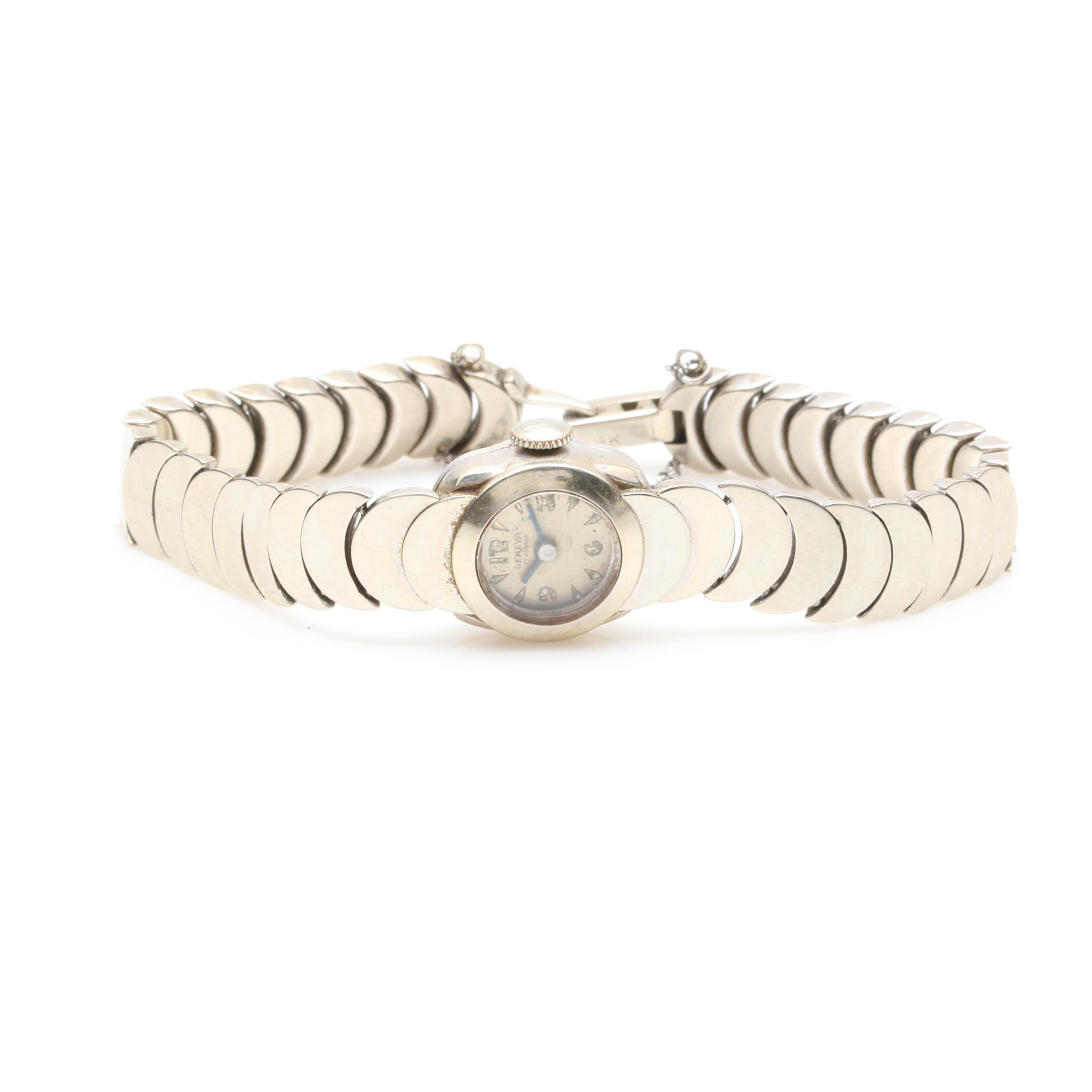 Geneva 14K White Gold Watch