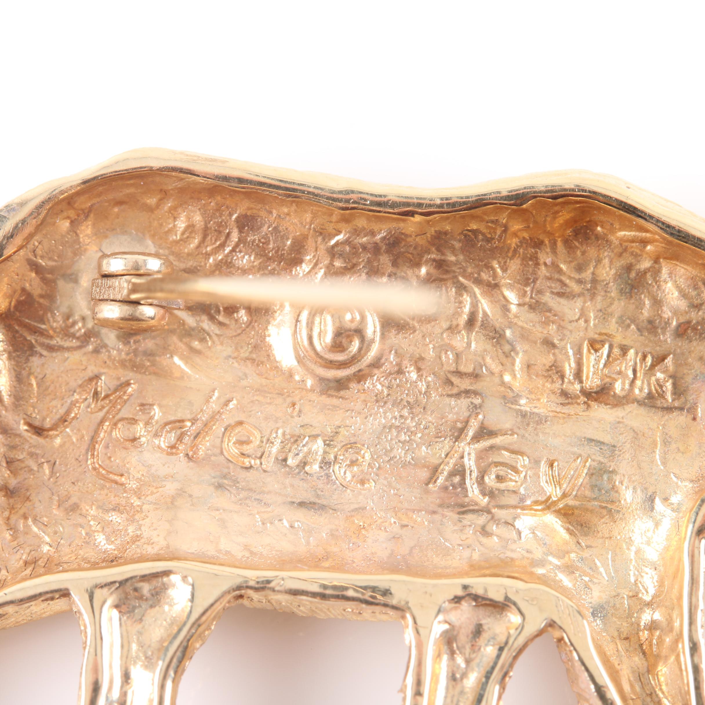 Madeline Kay 14K Yellow Gold Figural Bear Brooch