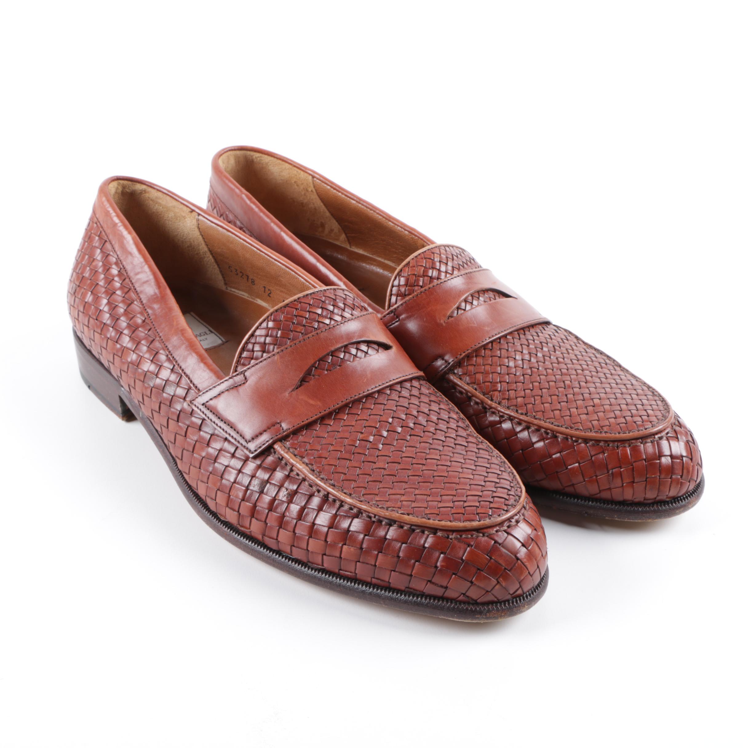 Bruno Magli Brown Leather Penny Loafers