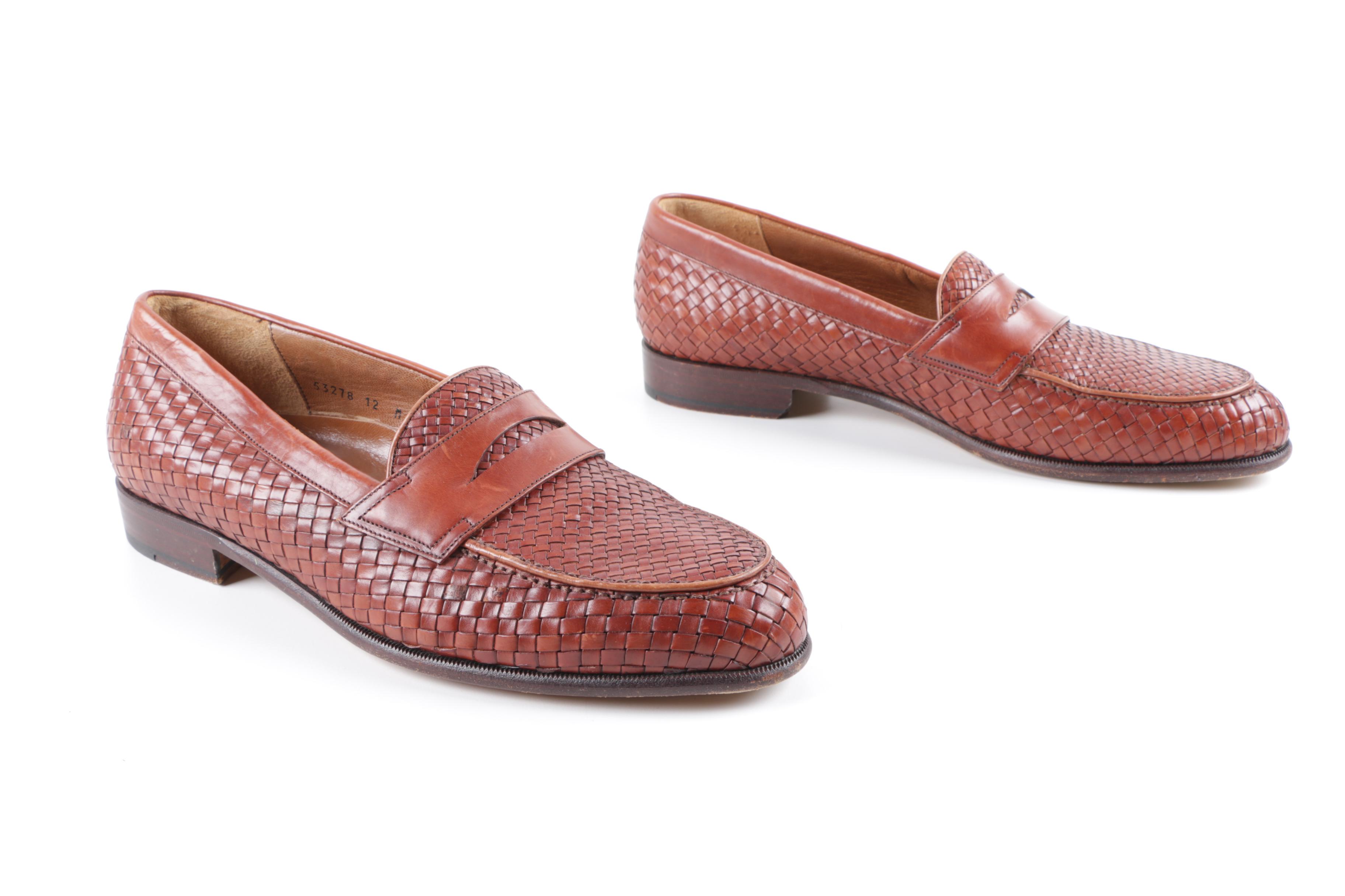 Bruno Magli Brown Leather Penny Loafers