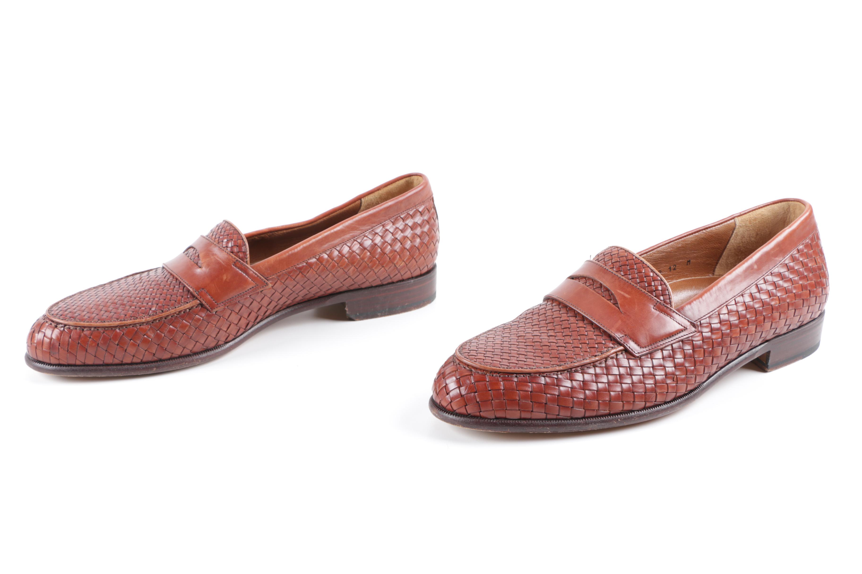Bruno Magli Brown Leather Penny Loafers