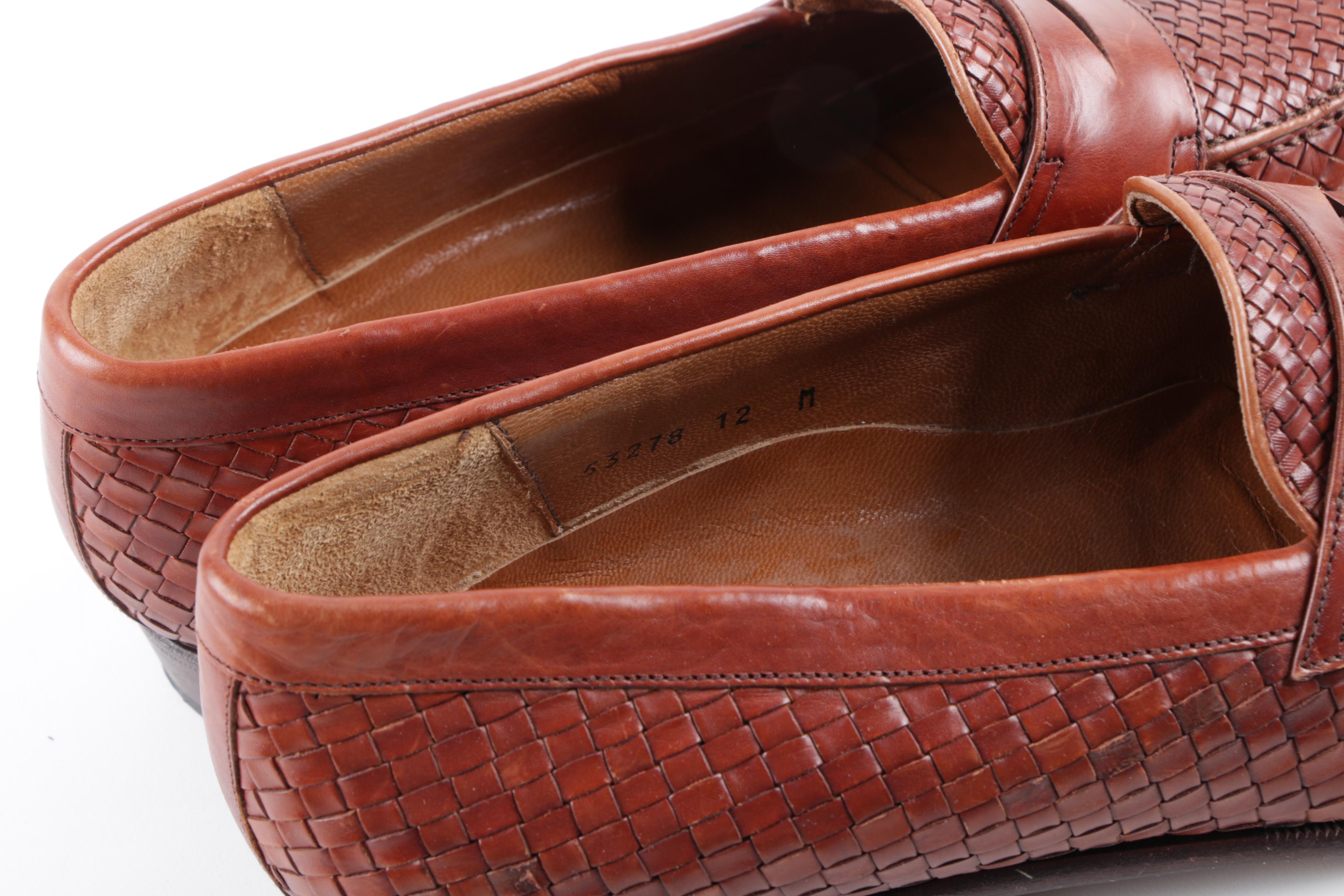 Bruno Magli Brown Leather Penny Loafers
