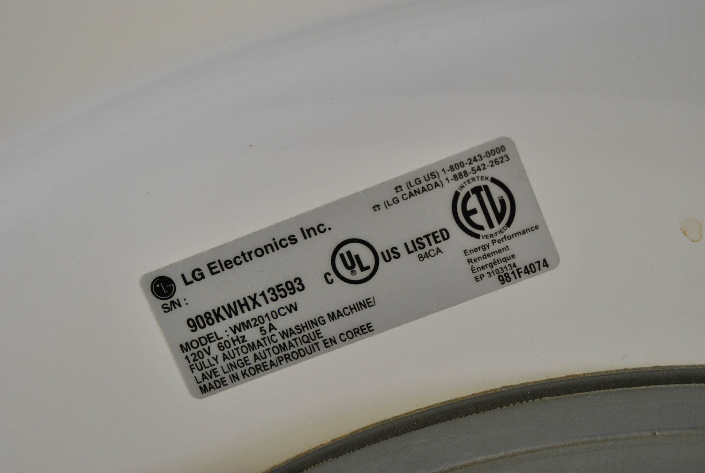 LG "Direct Drive" Washing Machine