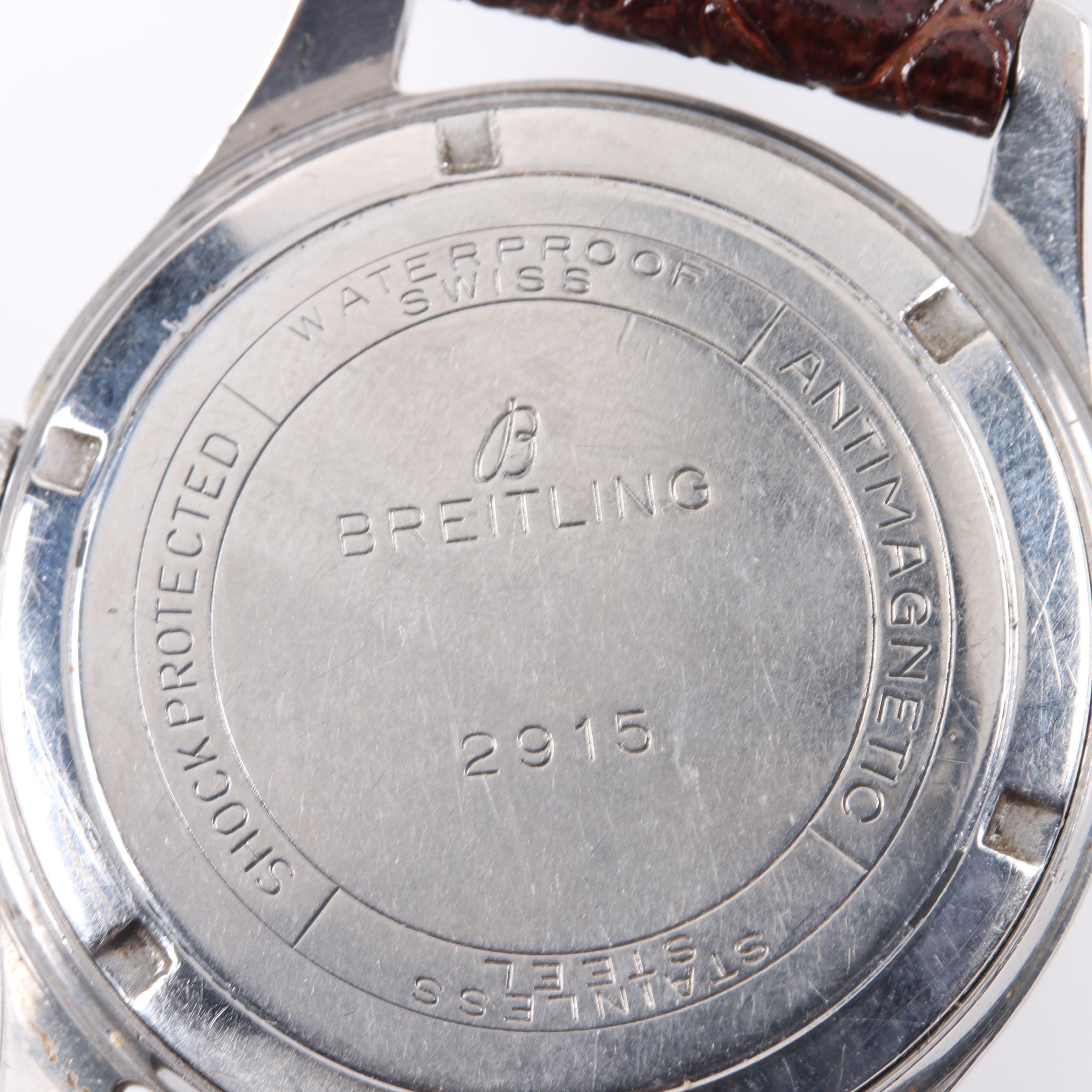 1950s Breitling Geneve Anti Magnetic Stainless Steel and Leather Watch