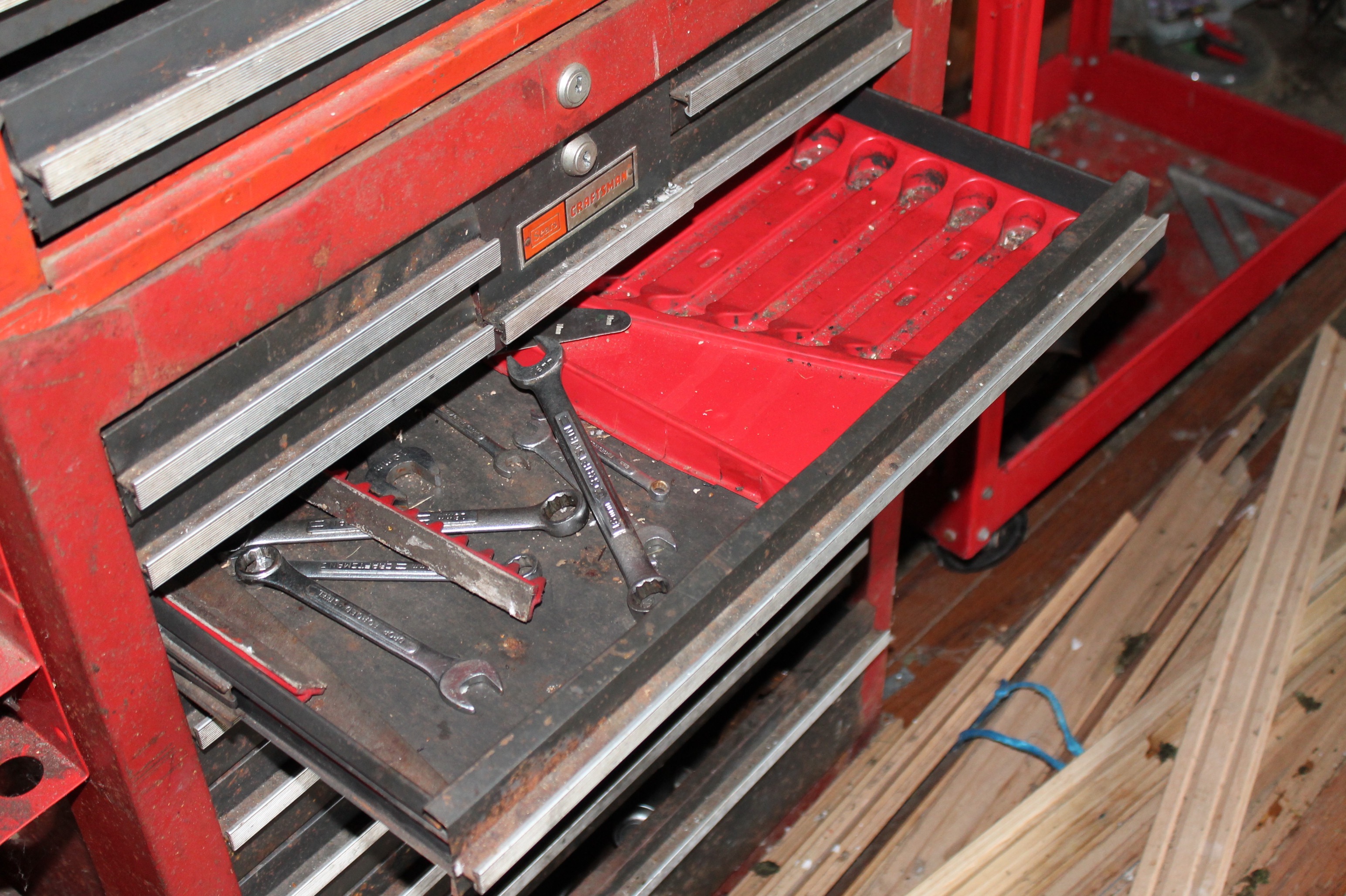 Craftsman Three Piece Tool Chest with Tools and Utility Cart