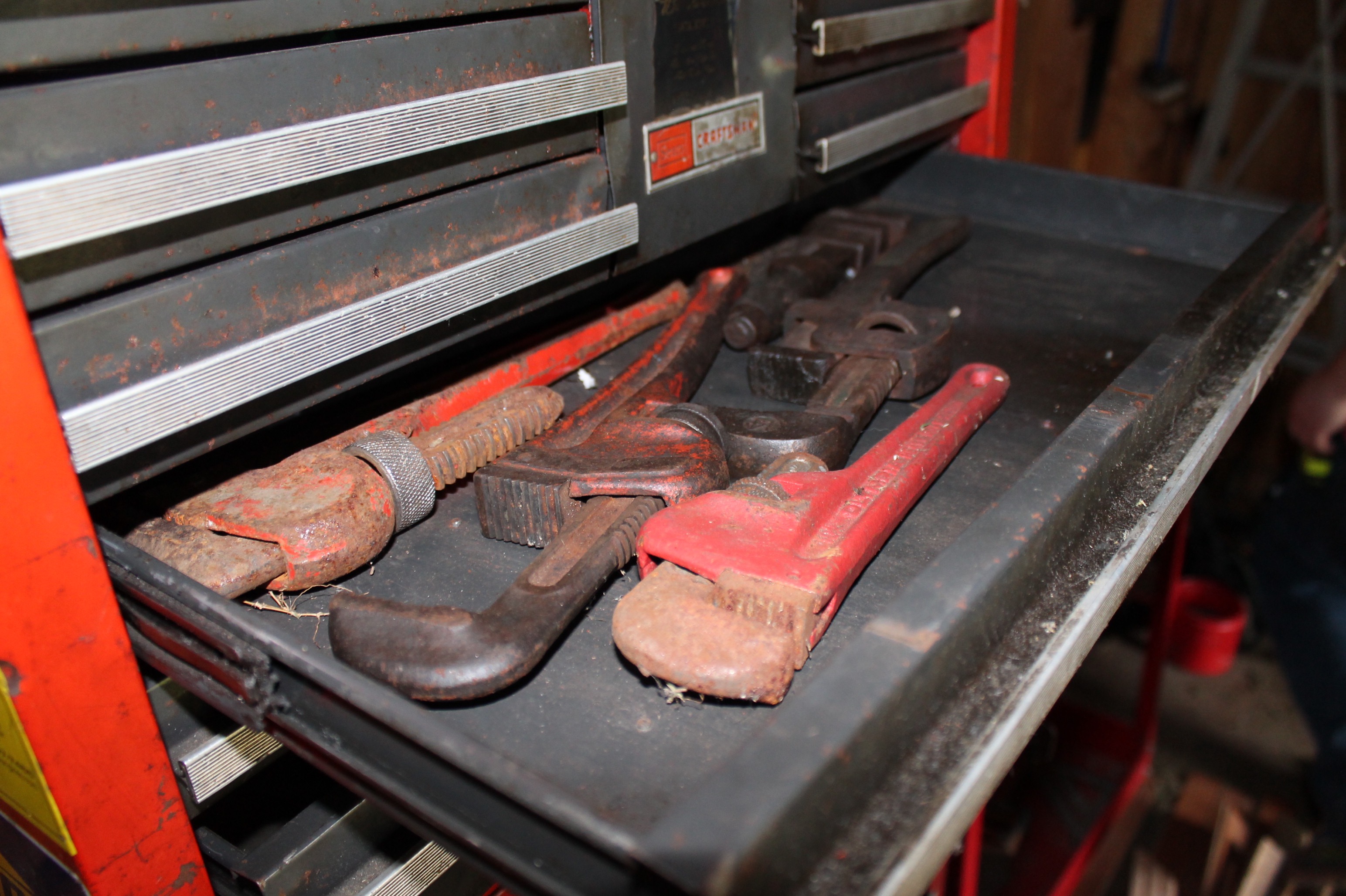 Craftsman Three Piece Tool Chest with Tools and Utility Cart
