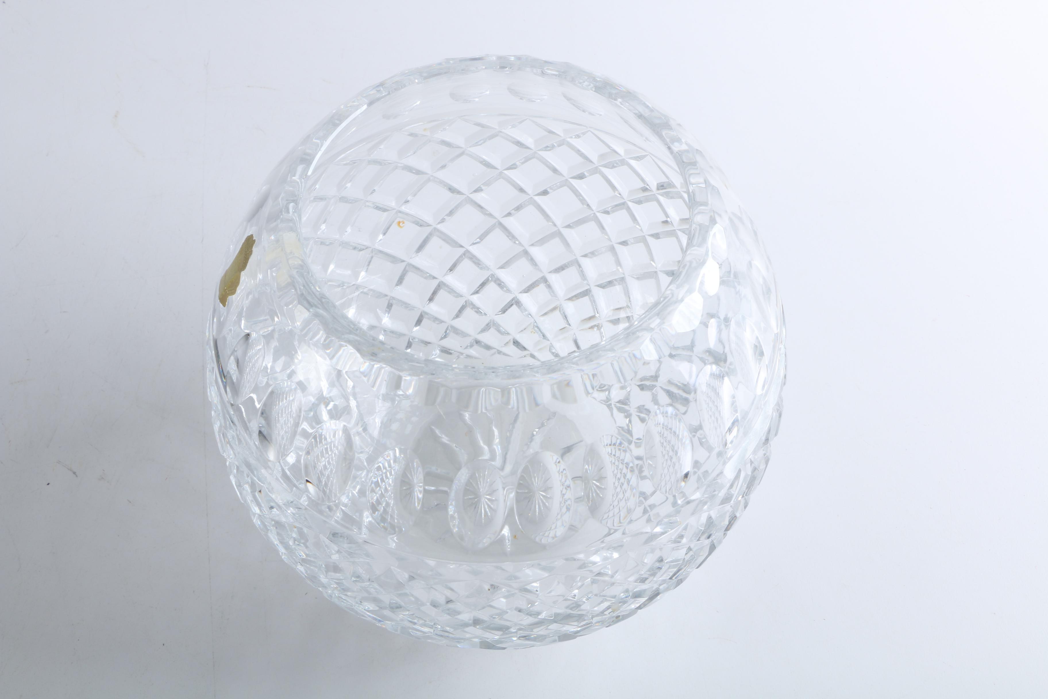 Imperlux Polish Hand-Cut Crystal Rose Bowl