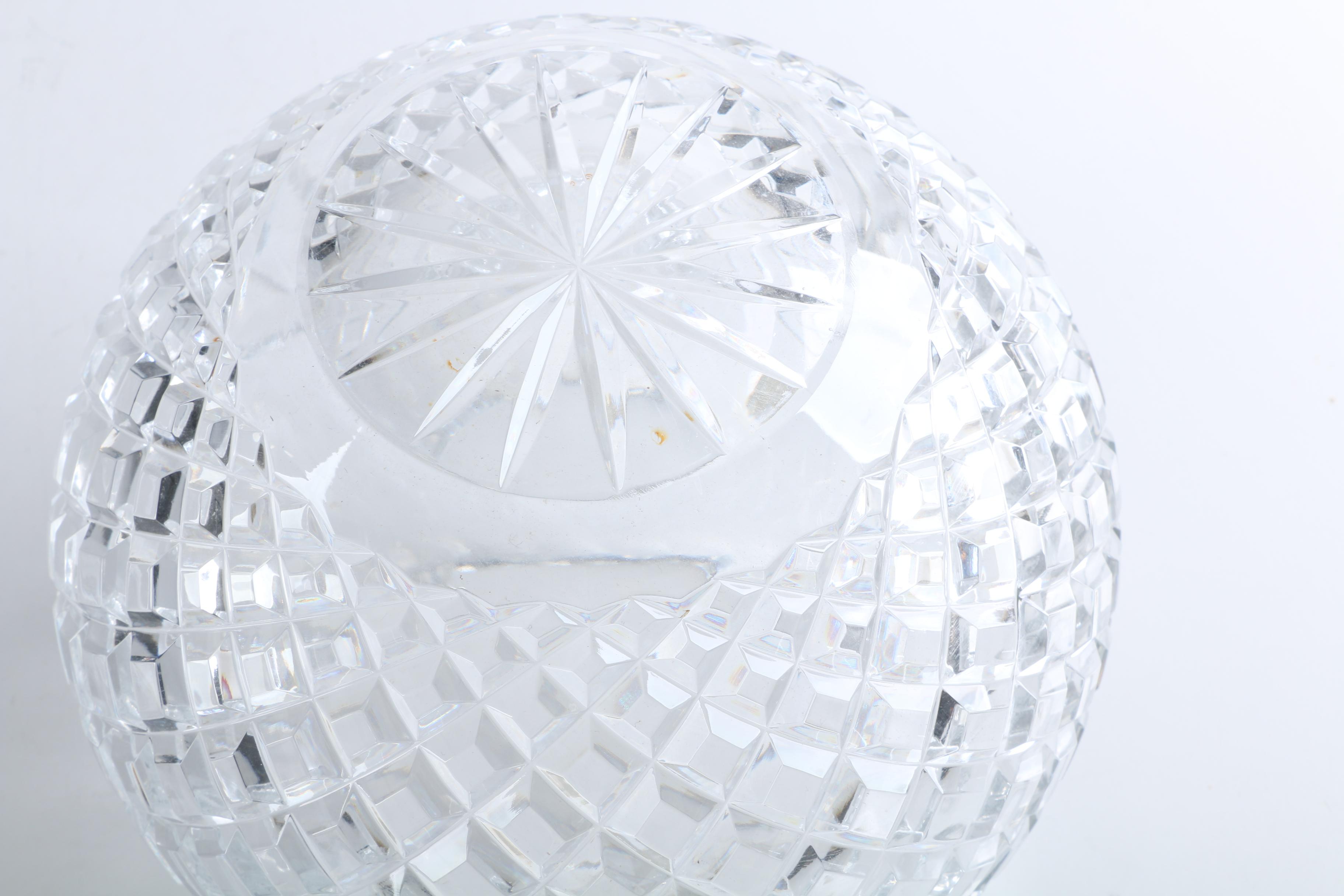 Imperlux Polish Hand-Cut Crystal Rose Bowl