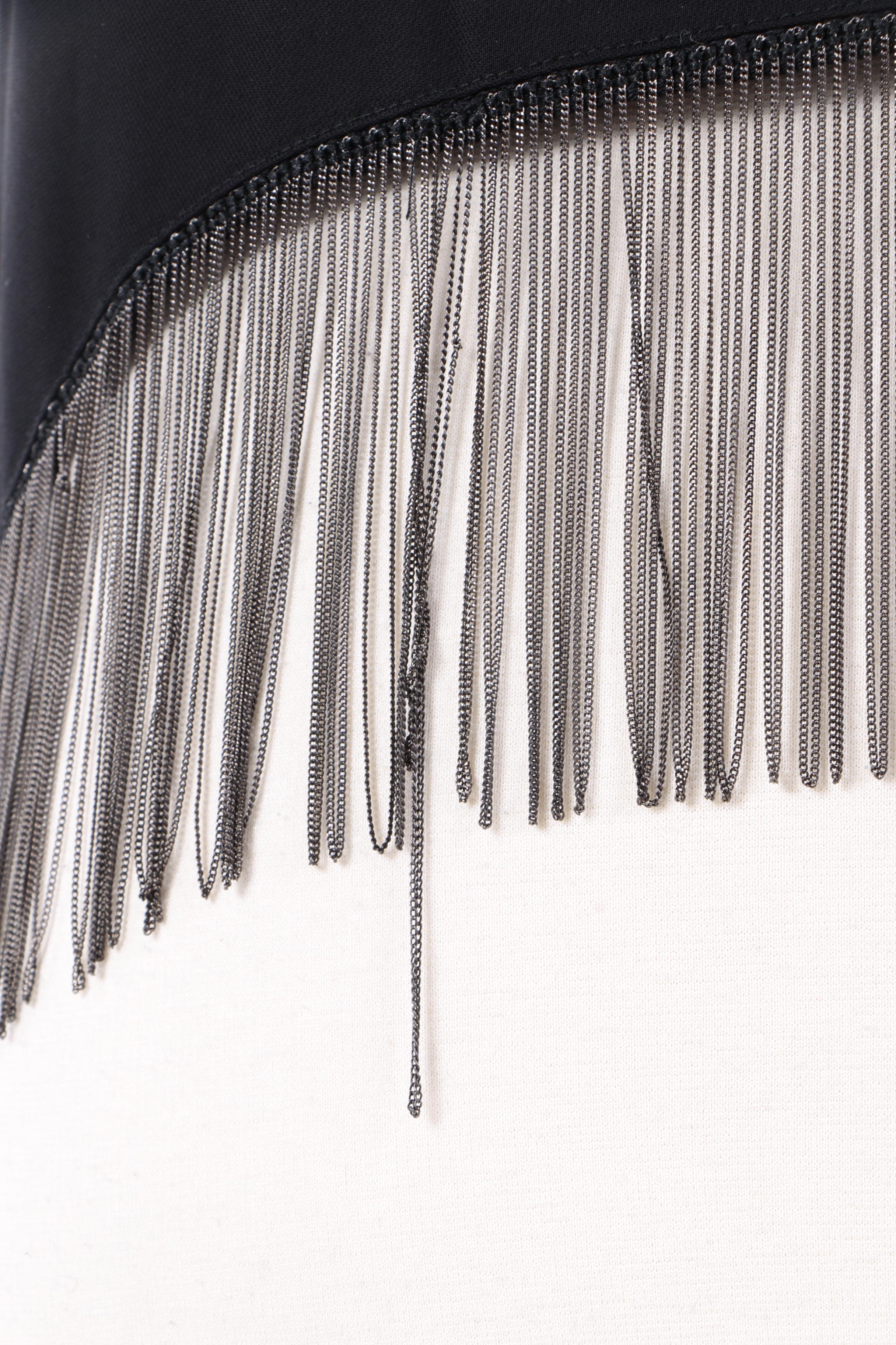 Zara Woman Black Chain Fringe Top