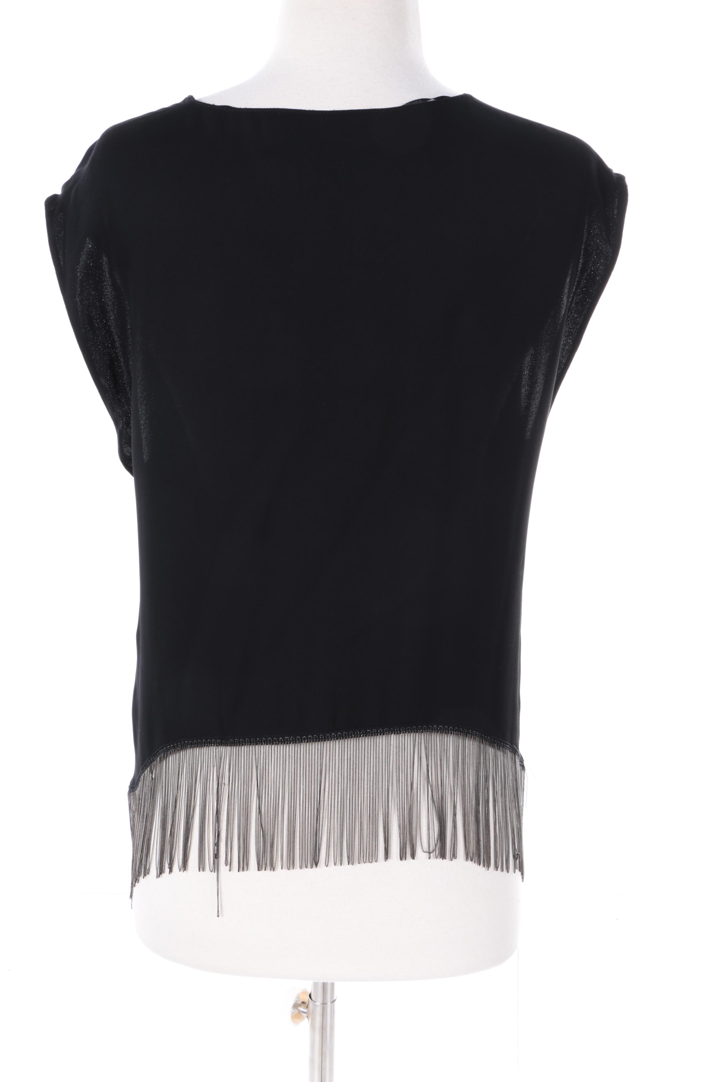 Zara Woman Black Chain Fringe Top