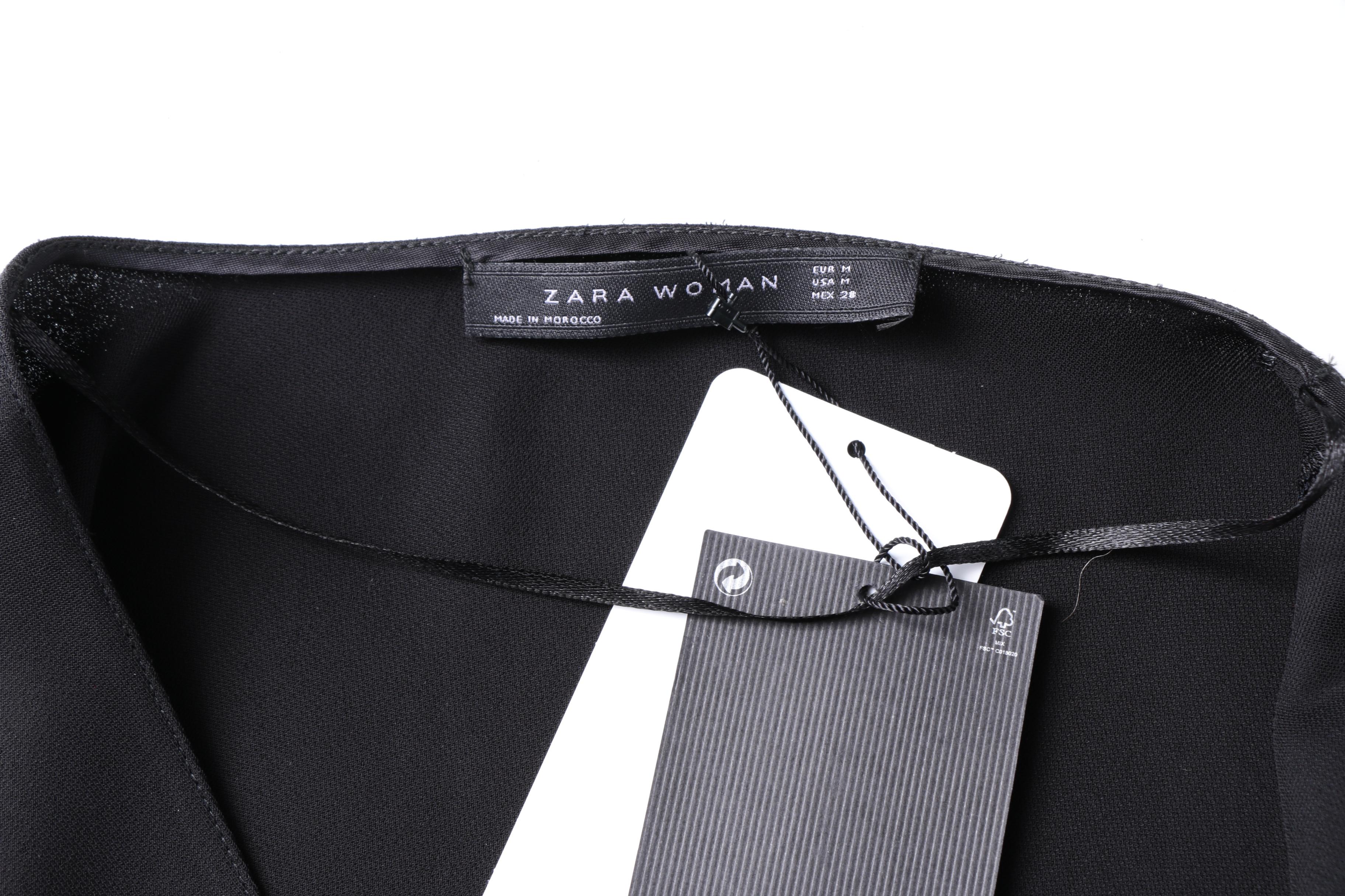 Zara Woman Black Chain Fringe Top