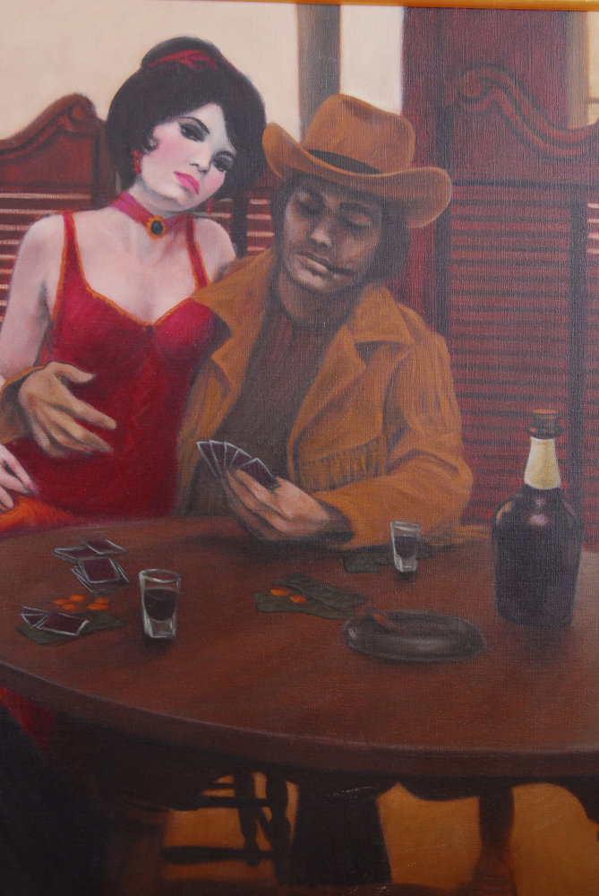 Pritchard Oil Painting of Western Saloon Scene