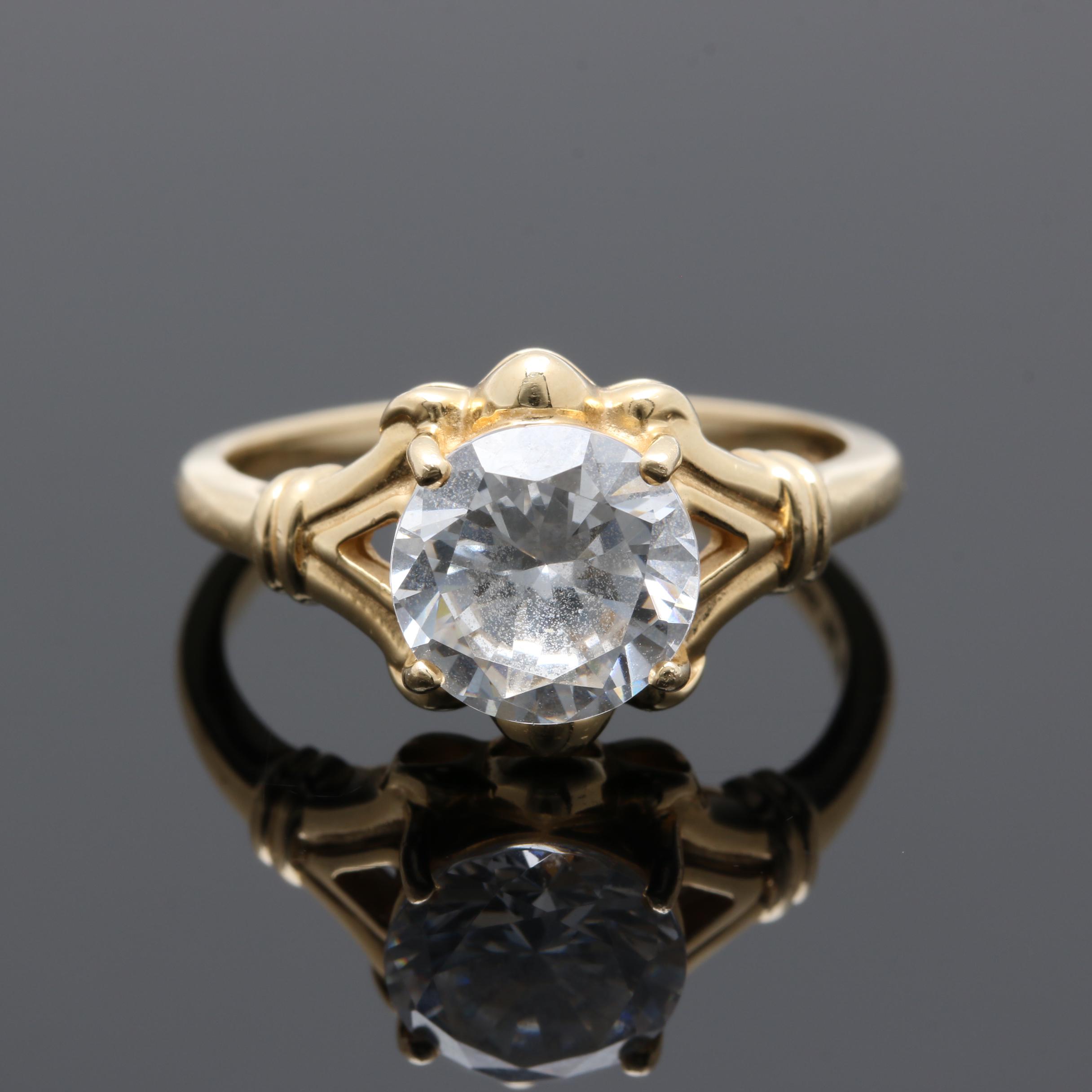 14K Yellow Gold Cubic Zirconia Ring