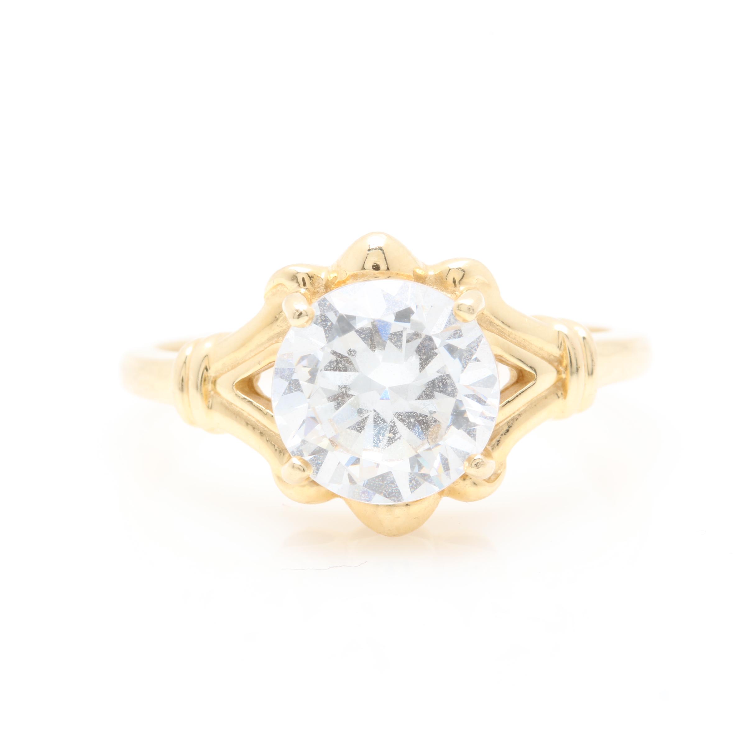 14K Yellow Gold Cubic Zirconia Ring