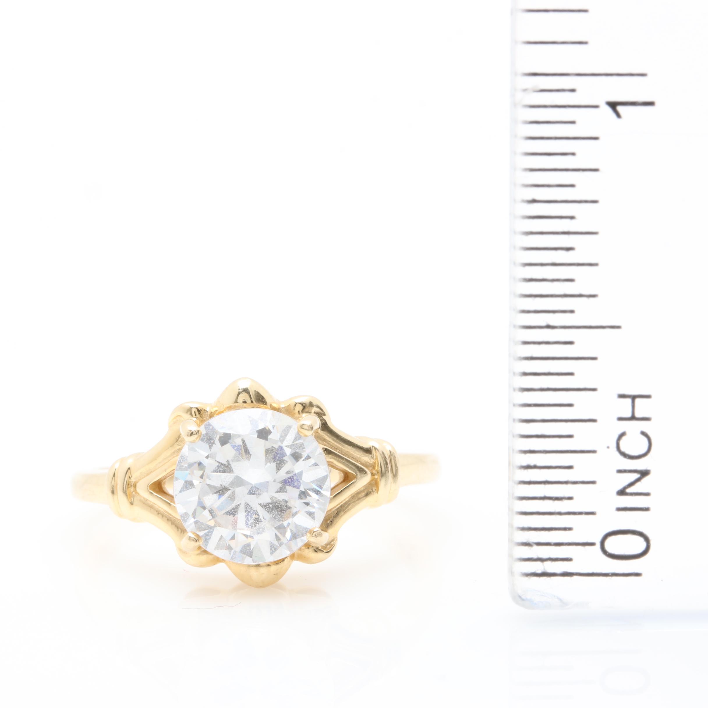 14K Yellow Gold Cubic Zirconia Ring